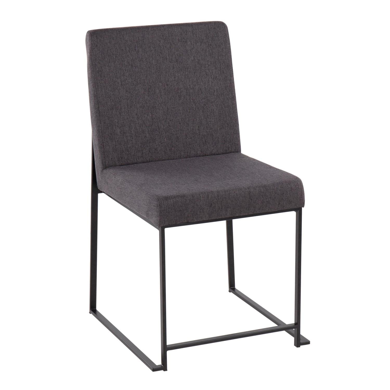 LumiSource High Back Fuji Dining Chair Set of 2 - Modern Upholstered Kitchen Chairs for Dining Table - Comfortable Contemporary Seating for Home, Restaurant & Office Use