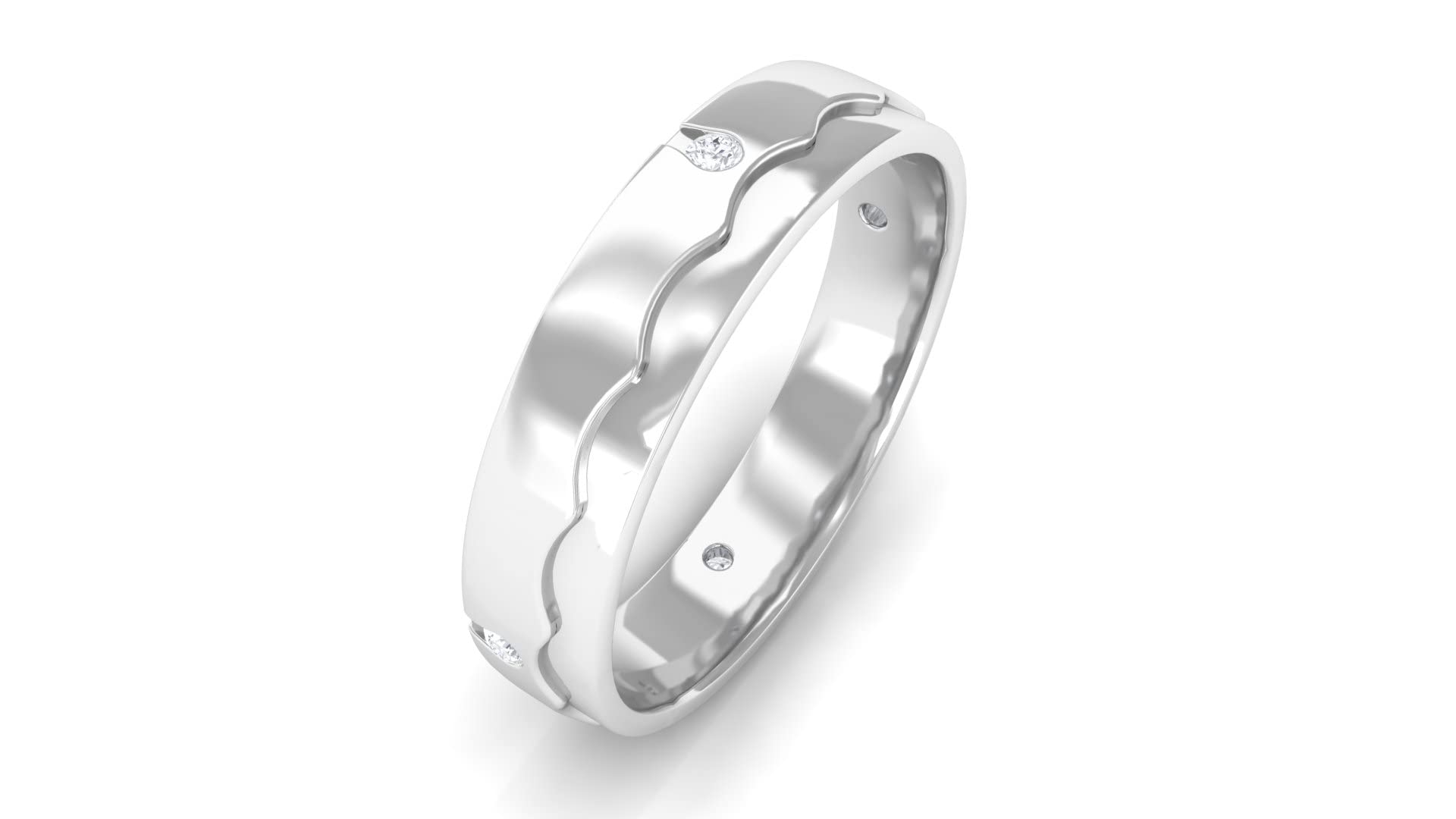 14K Solid Gold Certified Diamond Band Ring for Men - Classic Wedding Ring, Anniversary Gift, April Birthstone Jewelry (Perfect for Engagements, Weddings & Special Occasions)