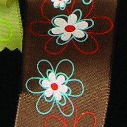 Vintage Floral Taffeta Wired Ribbon - 1.5