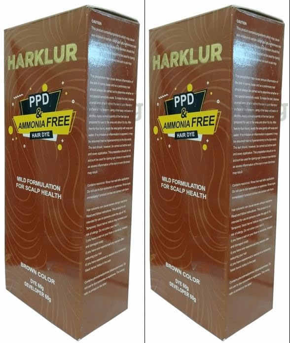 Natural Brown Hair Dye 120g (Pack of 2) - Ammonia-Free Permanent Hair Color for Women & Men - Perfect for Home Use & Salon Quality Results