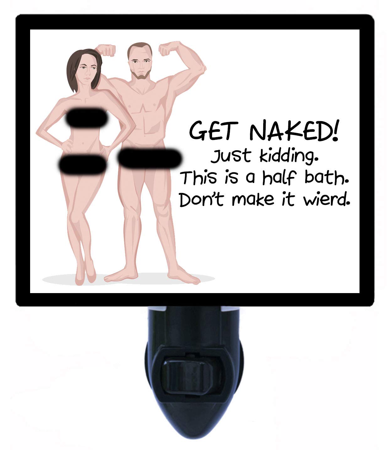 Naked Silhouette Decorative Photo Night Light - Funny Bathroom Humor Gift for Adults - Perfect for Bedroom, Bathroom & Gag Gifts