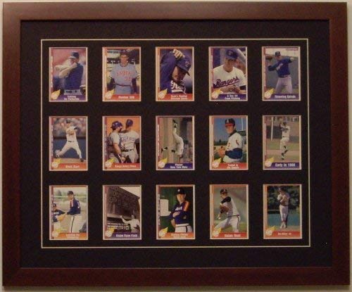 Premium Walnut Trading Card Display Frame - Holds 15 Standard Cards with Black & White Mat - Perfect for Collectors, Gamers & Home Decor