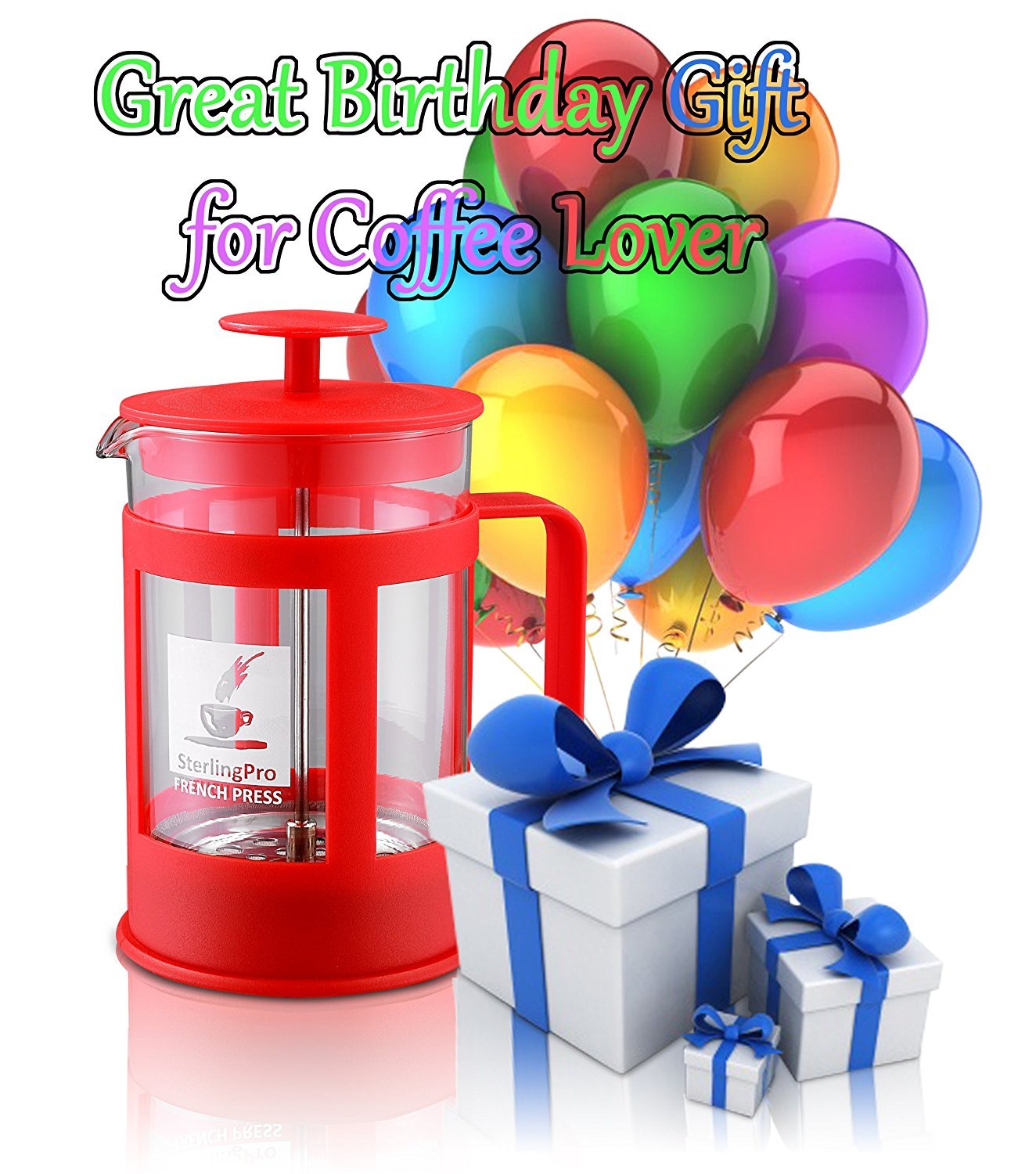 Premium 6 Cup French Press Coffee Maker with Unique Double Filter System - Ideal for Home, Office & Camping Brewing