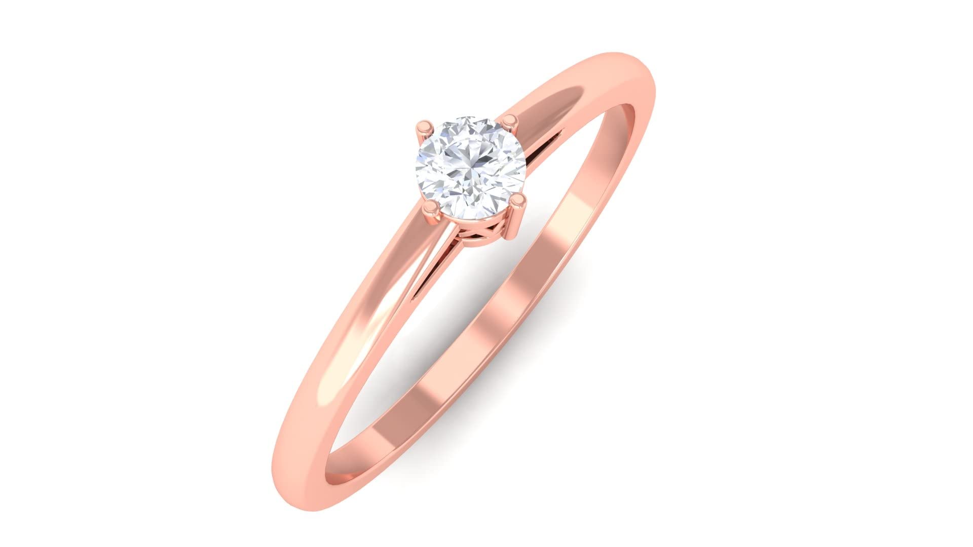 10K Solid Gold Cubic Zirconia Solitaire Ring for Women - Round Cut CZ Engagement Ring, Wedding Band, Anniversary Gift | Elegant Jewelry for Special Occasions & Everyday Wear