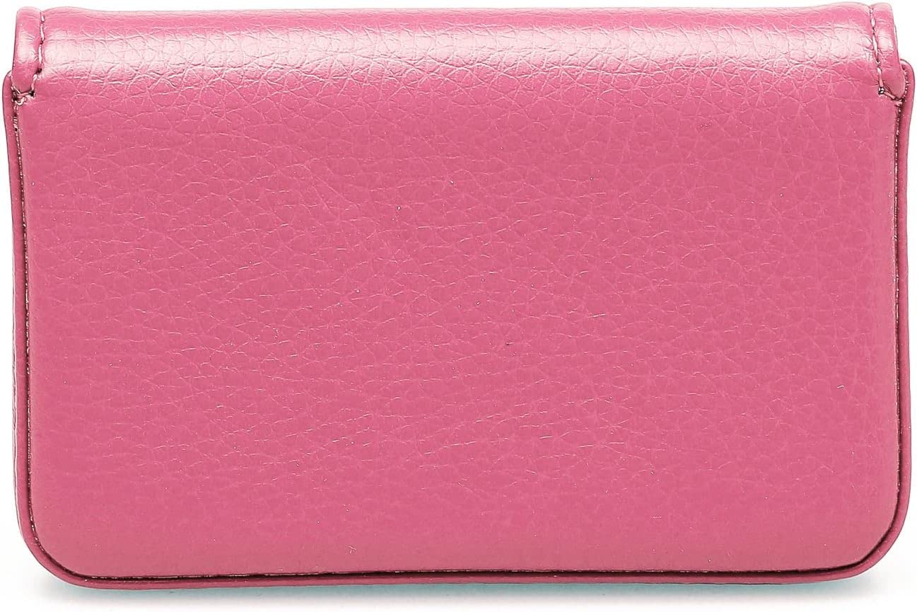 RFID Blocking Wallet for Women - Slim Minimalist Leather Business Credit Card Holder with Magnetic Closure, Small Pink - Perfect for Travel, Work & Everyday Use