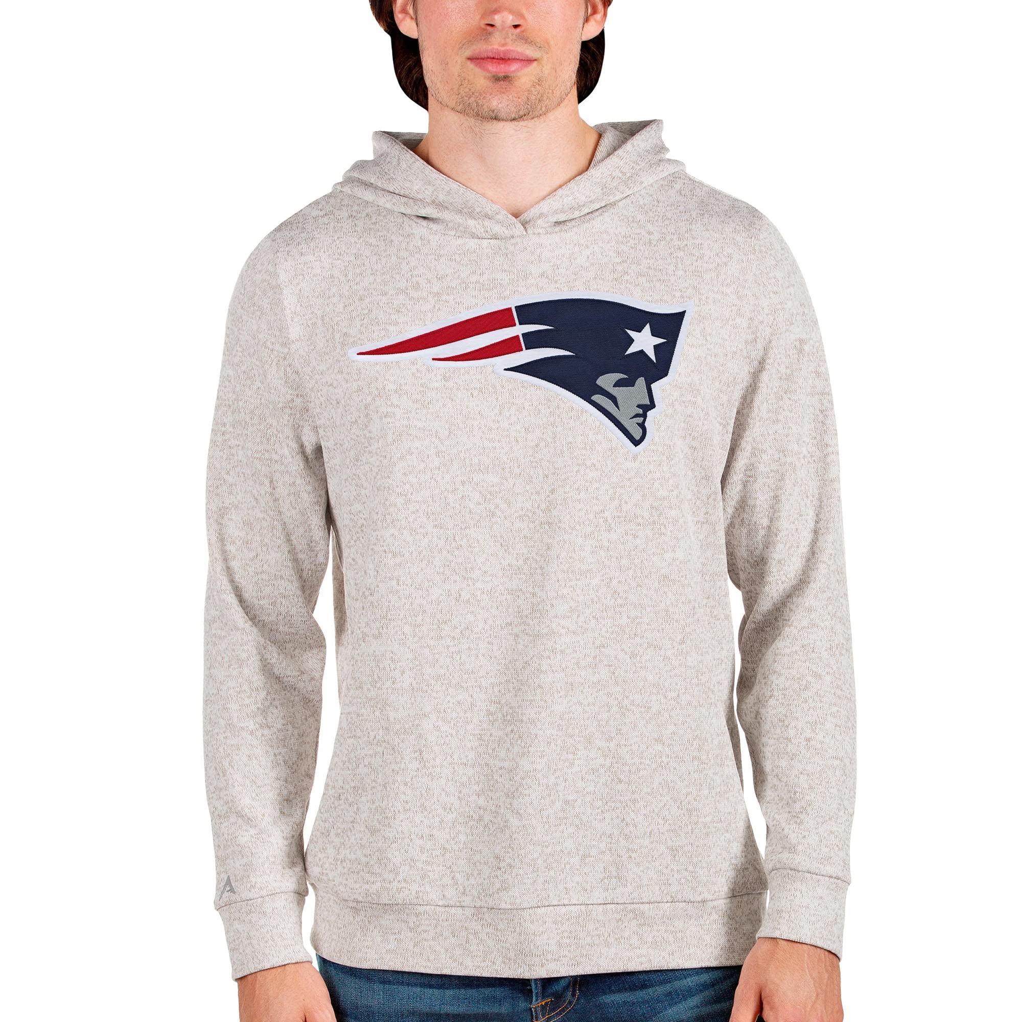 Antigua Men's Heathered NFL Absolute Pullover Hoodie - Comfortable Fleece-Lined Sweatshirt for Football Fans - Perfect for Game Day, Tailgating & Casual Wear