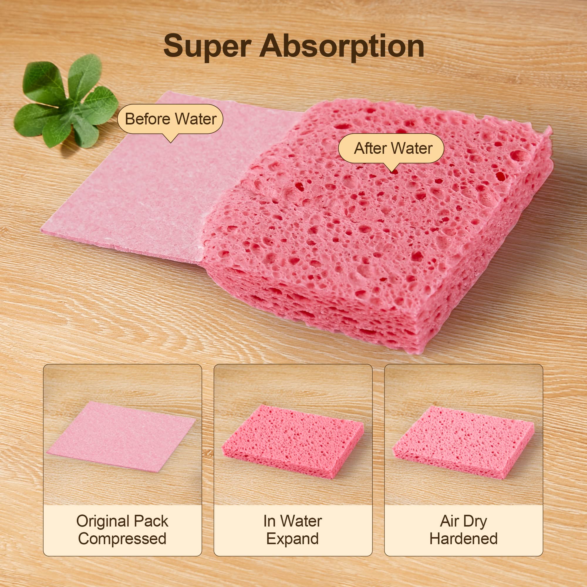JOYMOOP Compressed Cellulose Sponges for Kitchen - 12 Pack Non-Scratch Dishwashing & Household Cleaning Sponges | Eco-Friendly, Colorful Scrub Sponges for Dishes, Countertops & Bathroom Cleaning