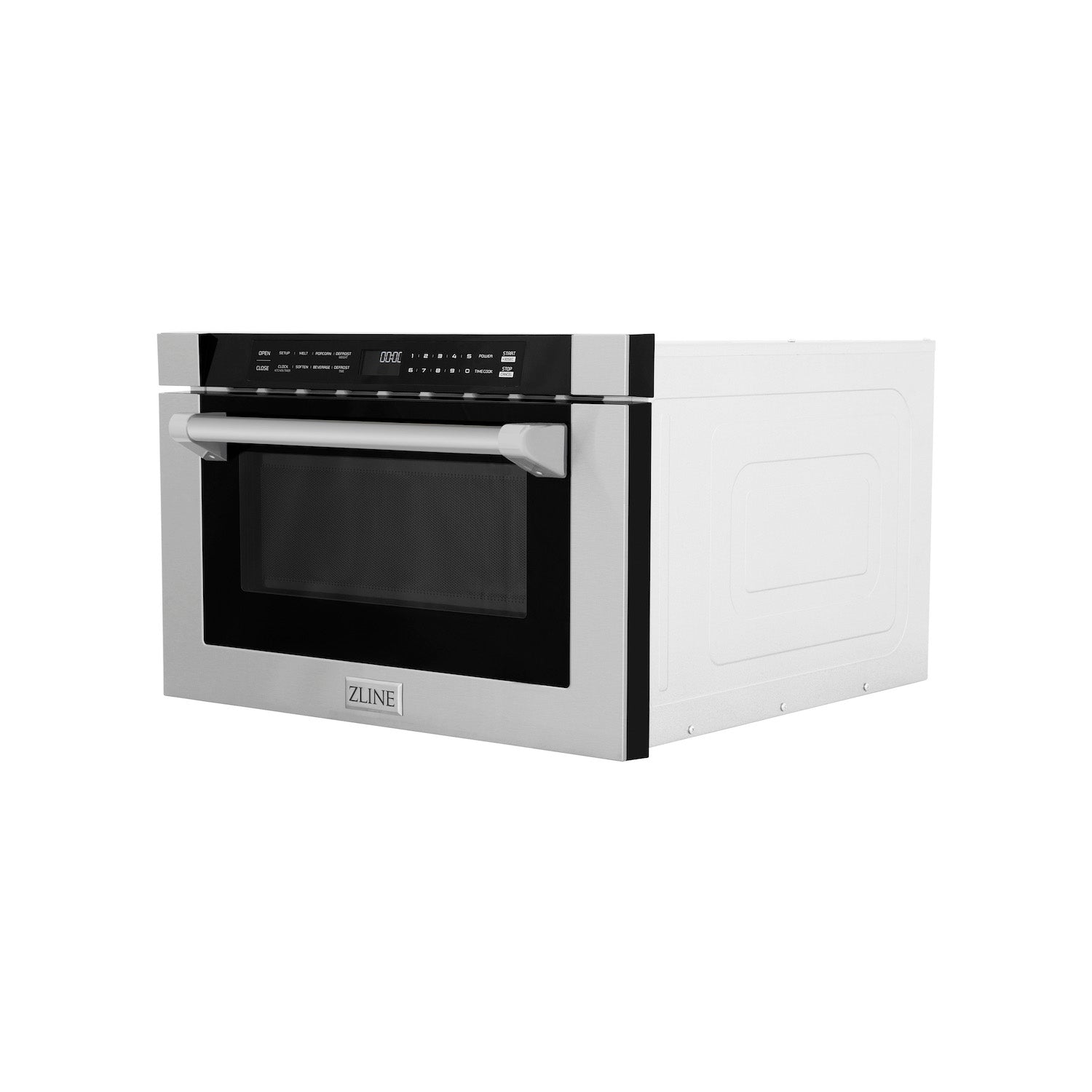 ZLINE 24-Inch 1.2 Cu.Ft Stainless Steel Built-In Microwave Drawer with Traditional Handle (MWD 1 H) - Perfect for Modern Kitchens, Small Spaces & Seamless Cabinet Integration