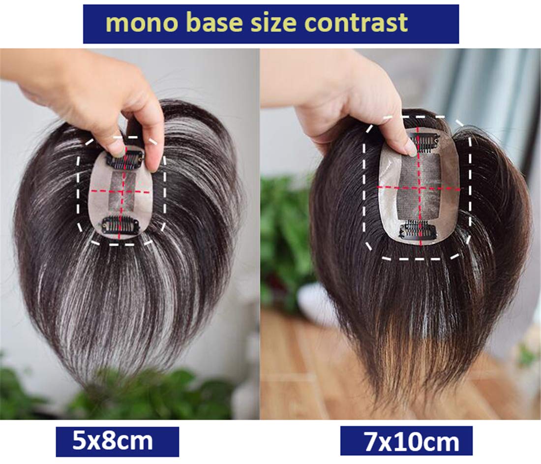 5 x 8cm Mono Crown Topper Human Hair for Women - 10