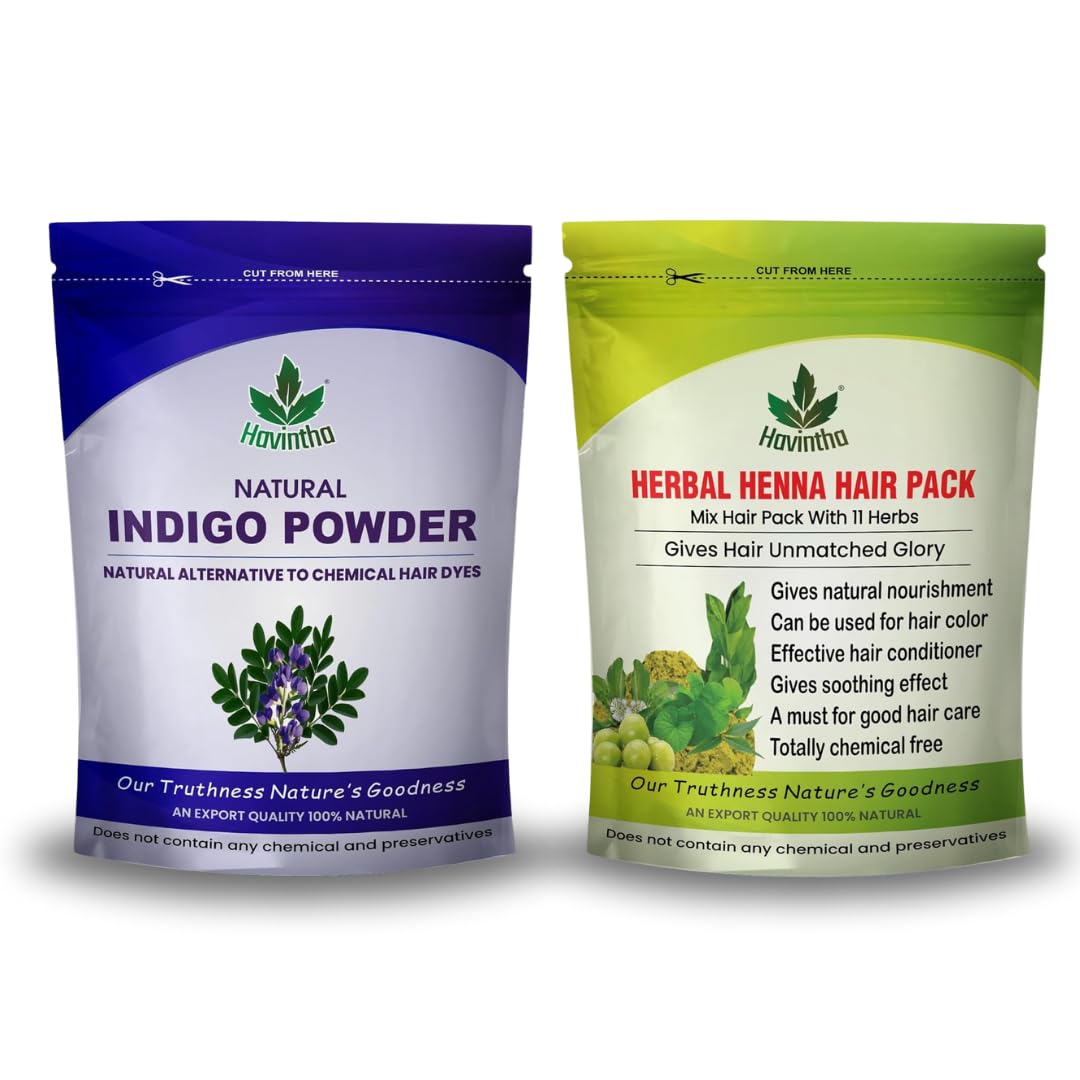 Pure Natural Indigo Powder (Indigofera Tinctoria) for Hair & Beard Dye - Organic Herbal Colorant for Black & Brown Hair - Chemical-Free Henna Alternative - DIY Hair Coloring at Home - 1 Pack
