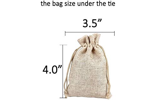 24 Pack 3.5x5 Inch Natural Burlap Drawstring Gift Bags - Linen Jewelry Pouches & Jute Sacks for Wedding Favors, Party Gifts, DIY Crafts, Coffee Beans, Valentine's Day & Holiday Presents - Perfect for Handmade Jewelry, Wedding Party Favors & Small Gift Packaging