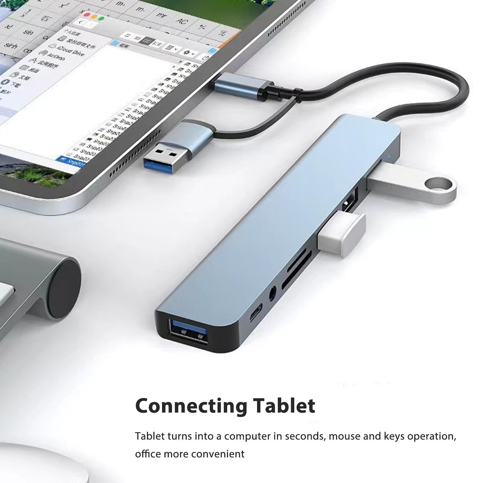 USB C Hub 7-in-1 Multiport Adapter with 4K HDMI, USB 3.0/2.0 Ports, SD/TF Card Reader - USB C Docking Station for MacBook Pro/Air, Dell XPS, HP, Lenovo Laptops - Perfect for Home Office, Gaming & Travel