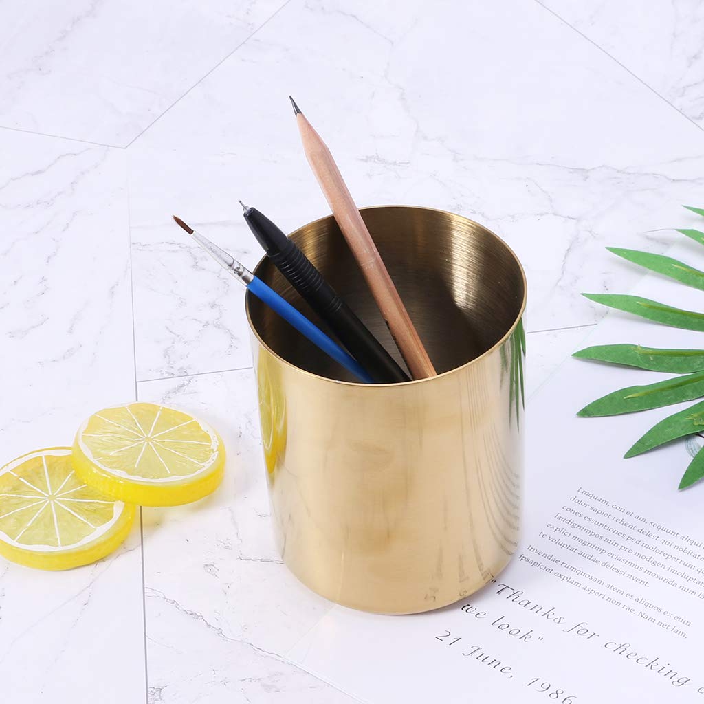 Golden Pen Holder & Pencil Organizer - Elegant Desk Storage for Home Office, School, and Workspace Decor - Perfect for Writers, Students & Professionals