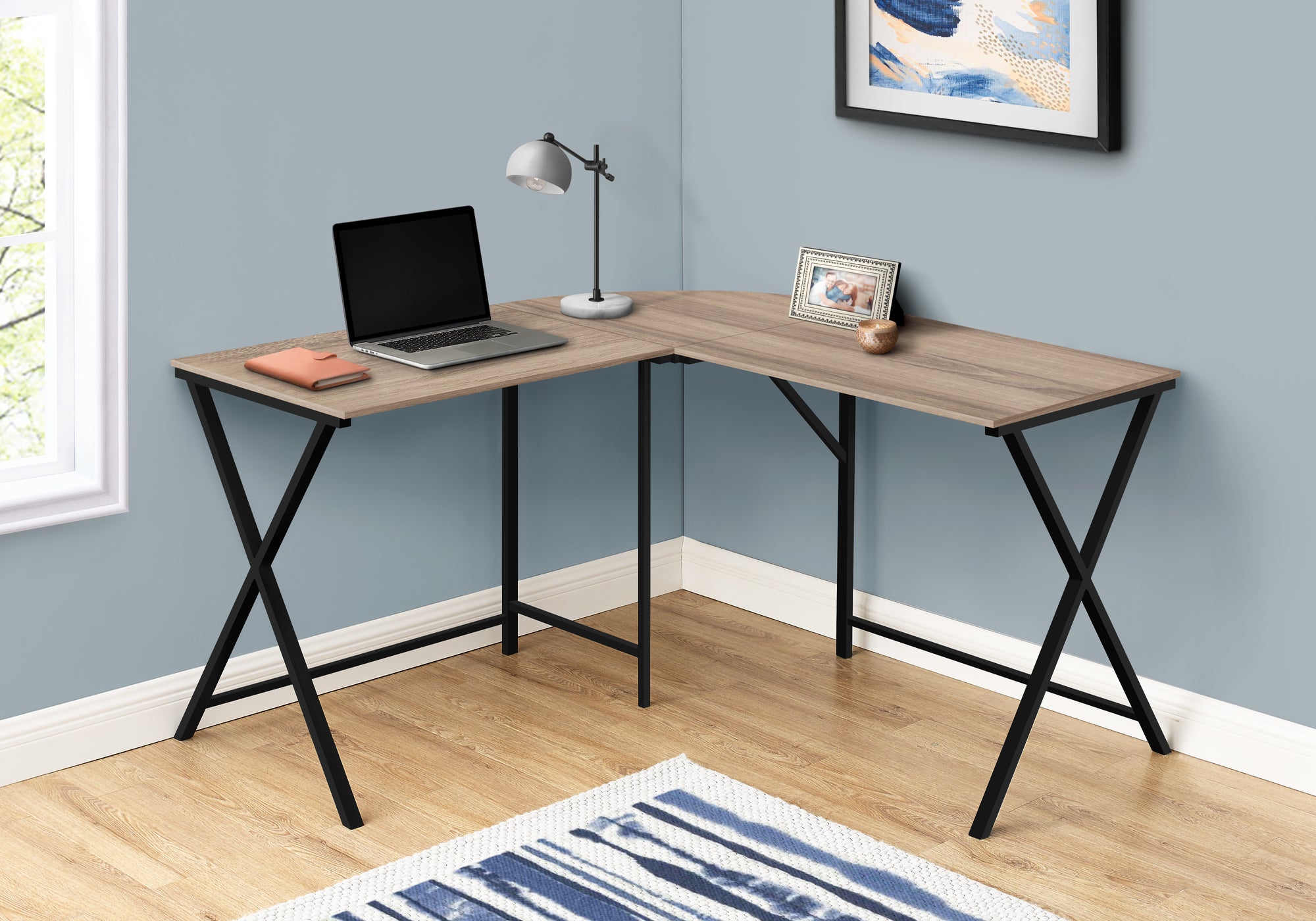 55L Dark Taupe Office Series Storage Box with Black Metal Corners - Perfect for Home, Office, and Dorm Organization