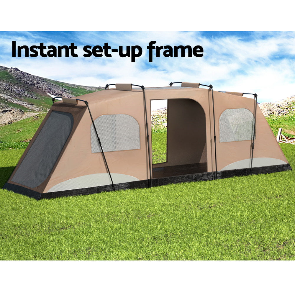 Weisshorn 10-Person Instant Cabin Tent for Camping, Family Hiking & Outdoor Adventures - 3-Room Waterproof Shelter for Backpacking, Festivals & Emergency Preparedness