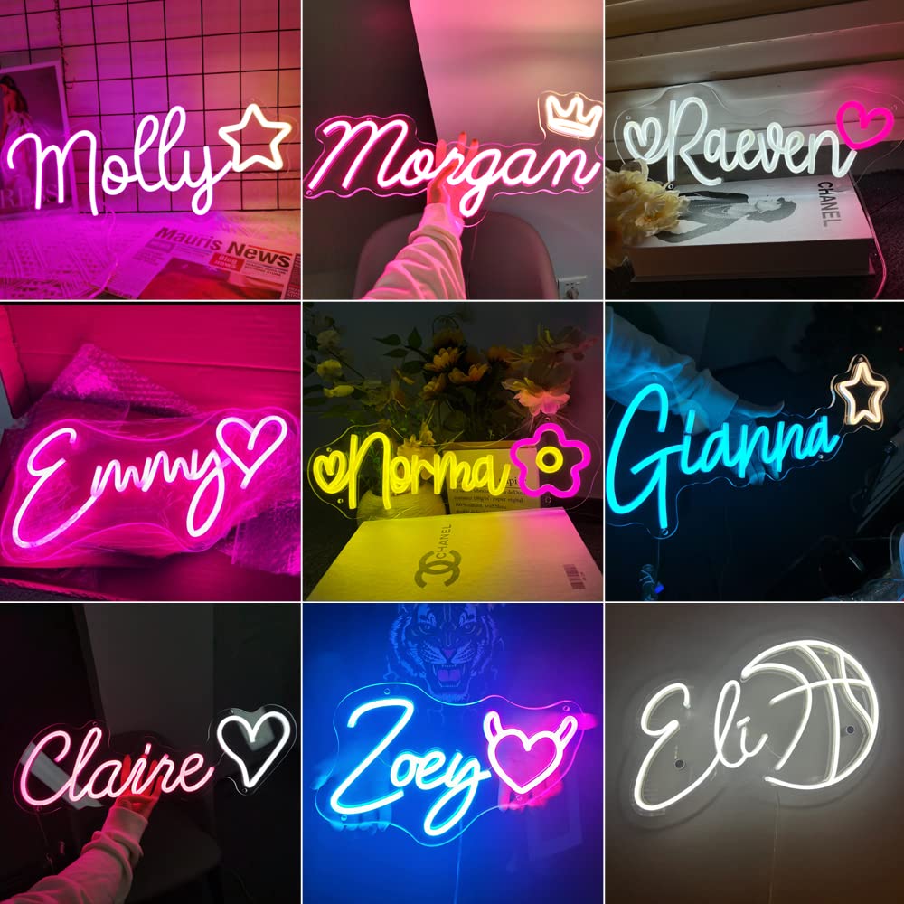 Custom Neon Signs - Personalized LED Wall Decor for Bedroom, Wedding, Business & Party | Custom Name Neon Sign (16