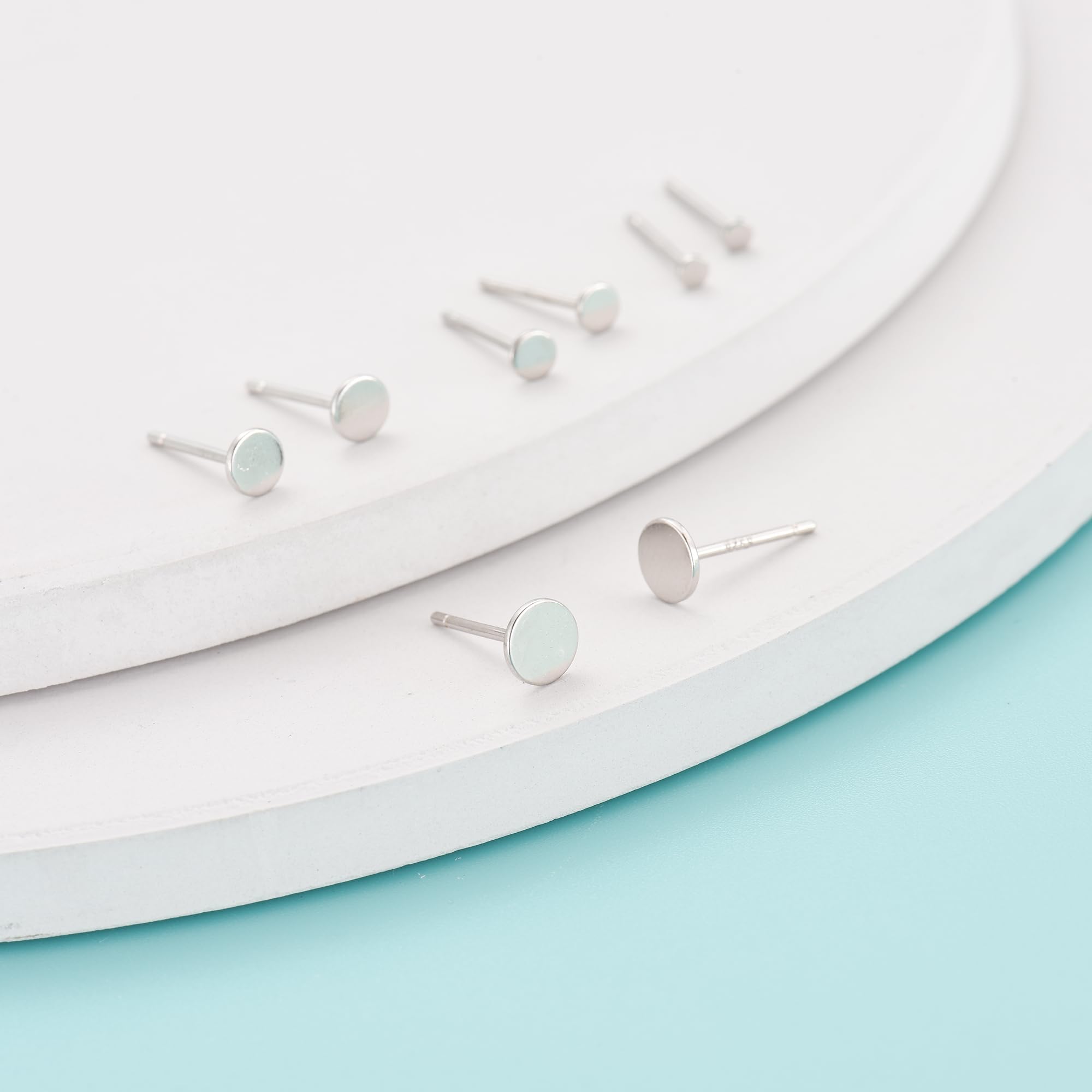 925 Sterling Silver Dot Stud Earrings - Hypoallergenic Tiny Round Flat Disc Earrings for Cartilage & Tragus Piercing (2mm 3mm 4mm 5mm) | Minimalist Jewelry Gift for Women & Men | Perfect for Everyday Wear, Special Occasions & Piercing Healing