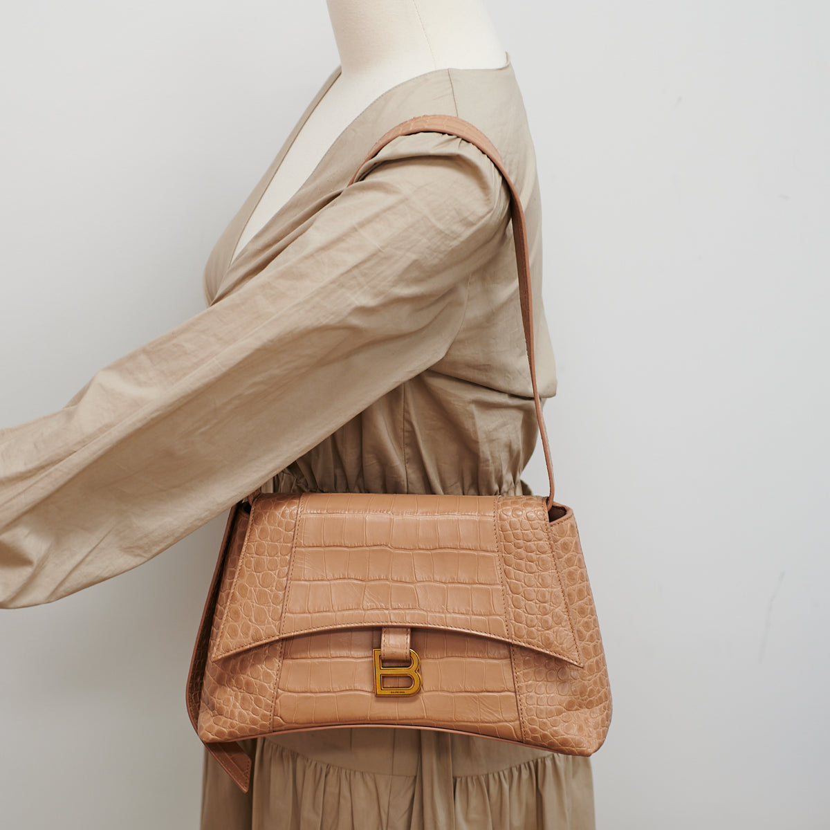 Balenciaga Soft Hourglass Bag in Beige - Medium Size Luxury Handbag for Women | Perfect for Work, Evening Events & Everyday Use