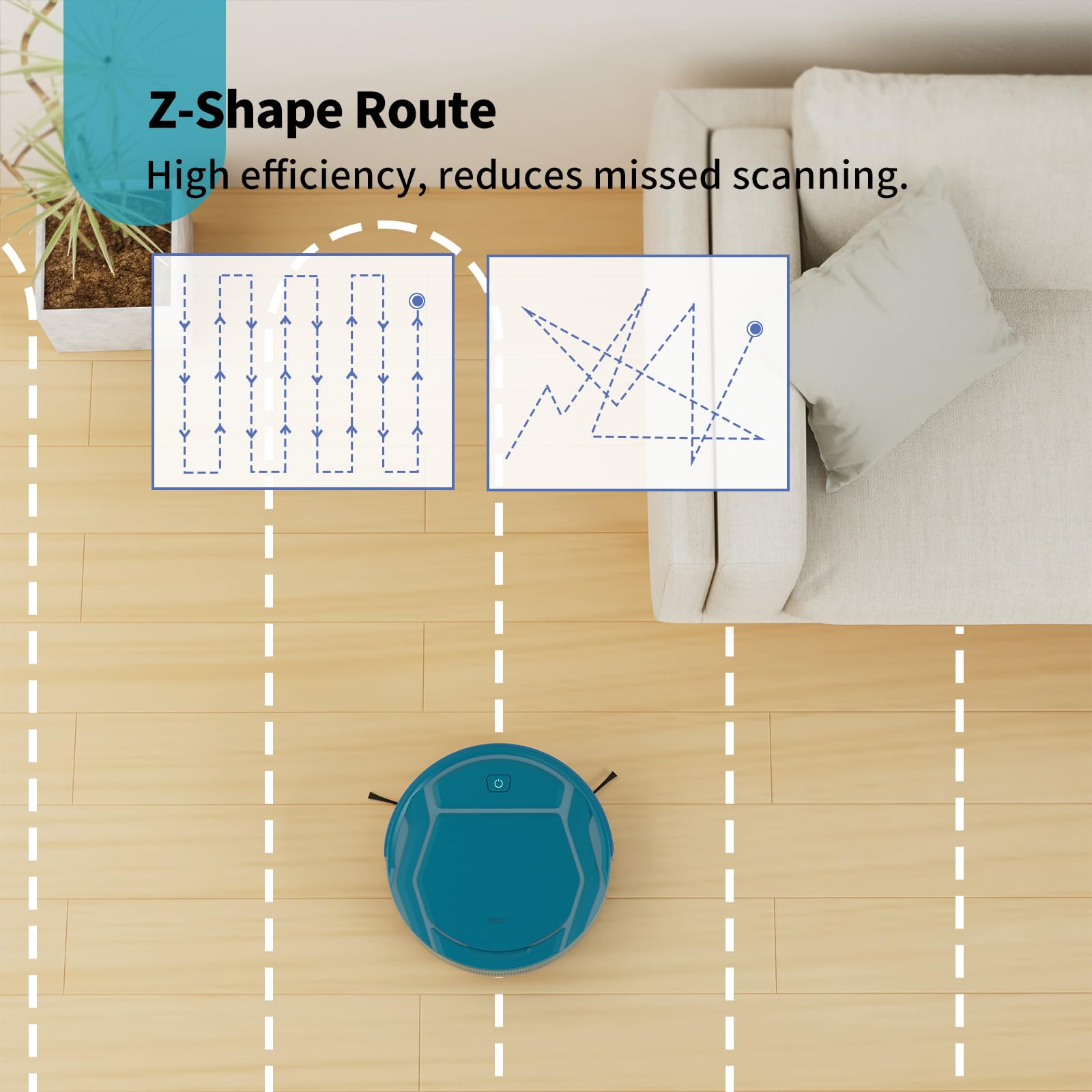 OKP K2-Pro Robot Vacuum Cleaner with WiFi/App/Alexa Control, Smart Mapping & Auto Charging - Powerful Suction for Pet Hair, Carpets & Hard Floors - Ultra Quiet Cleaning for Home, Office & Apartment Use