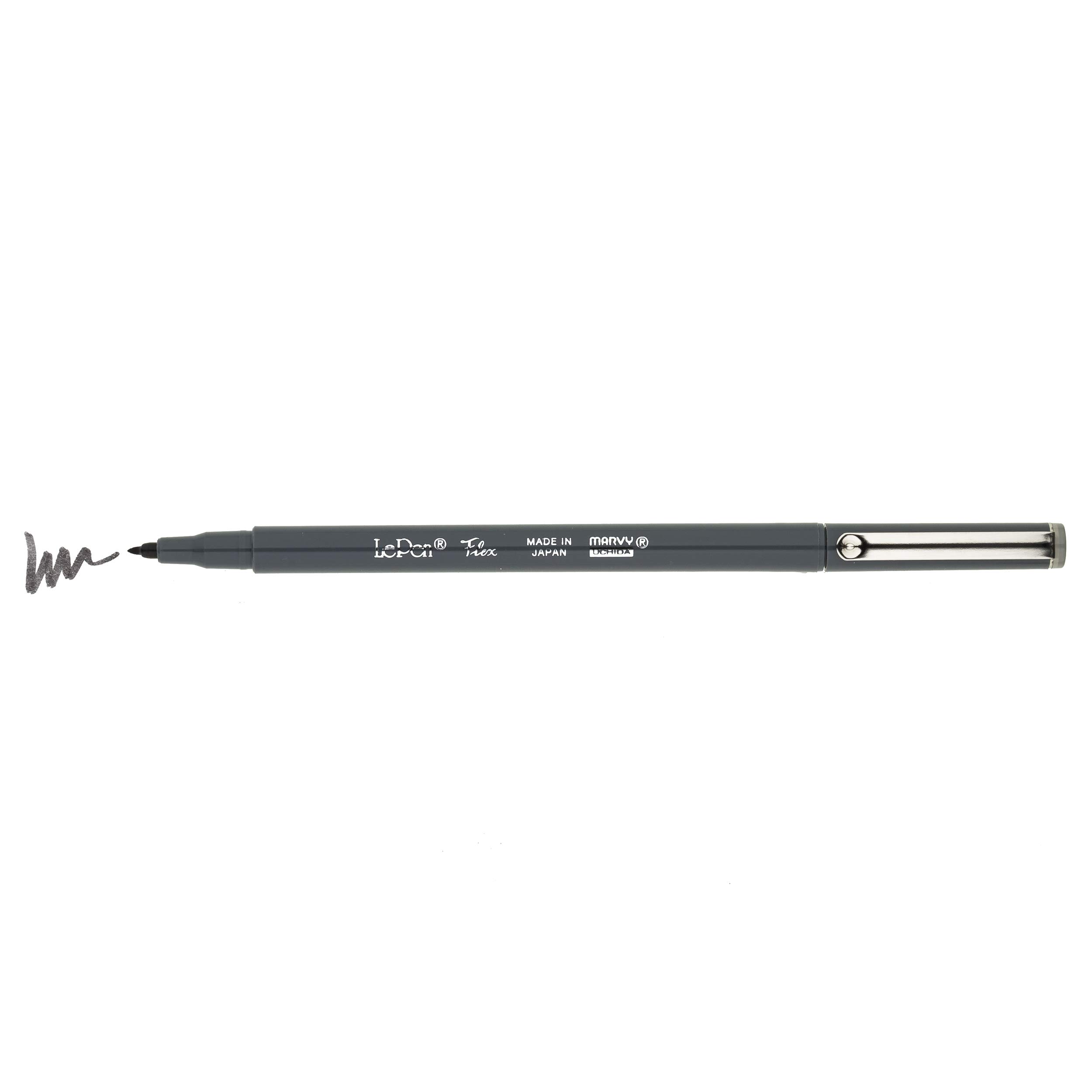 Uchida Of America Le Pen Flex Fine Point Marker - Dark Grey | Premium Art Supplies for Sketching, Drawing & Calligraphy | Perfect for Artists, Students & Professionals