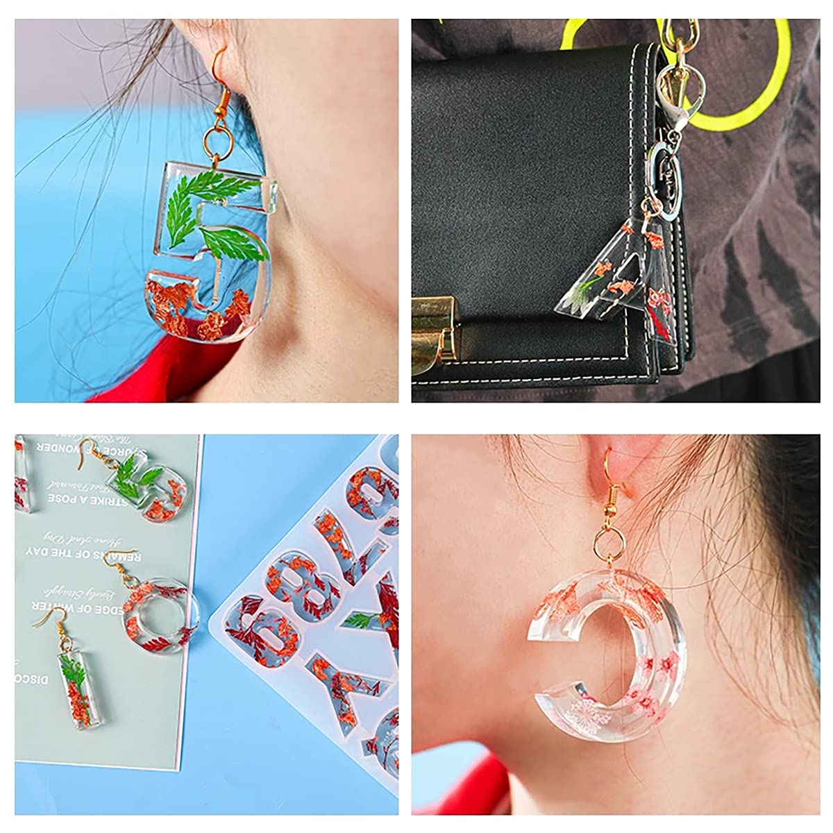 ECYC Alphabet Letter Number Molds for Epoxy Resin Jewelry Making - DIY Earring Pendants, Keychain & Craft Casting Molds - Perfect for Handmade Gifts, Home Decor & Creative Projects