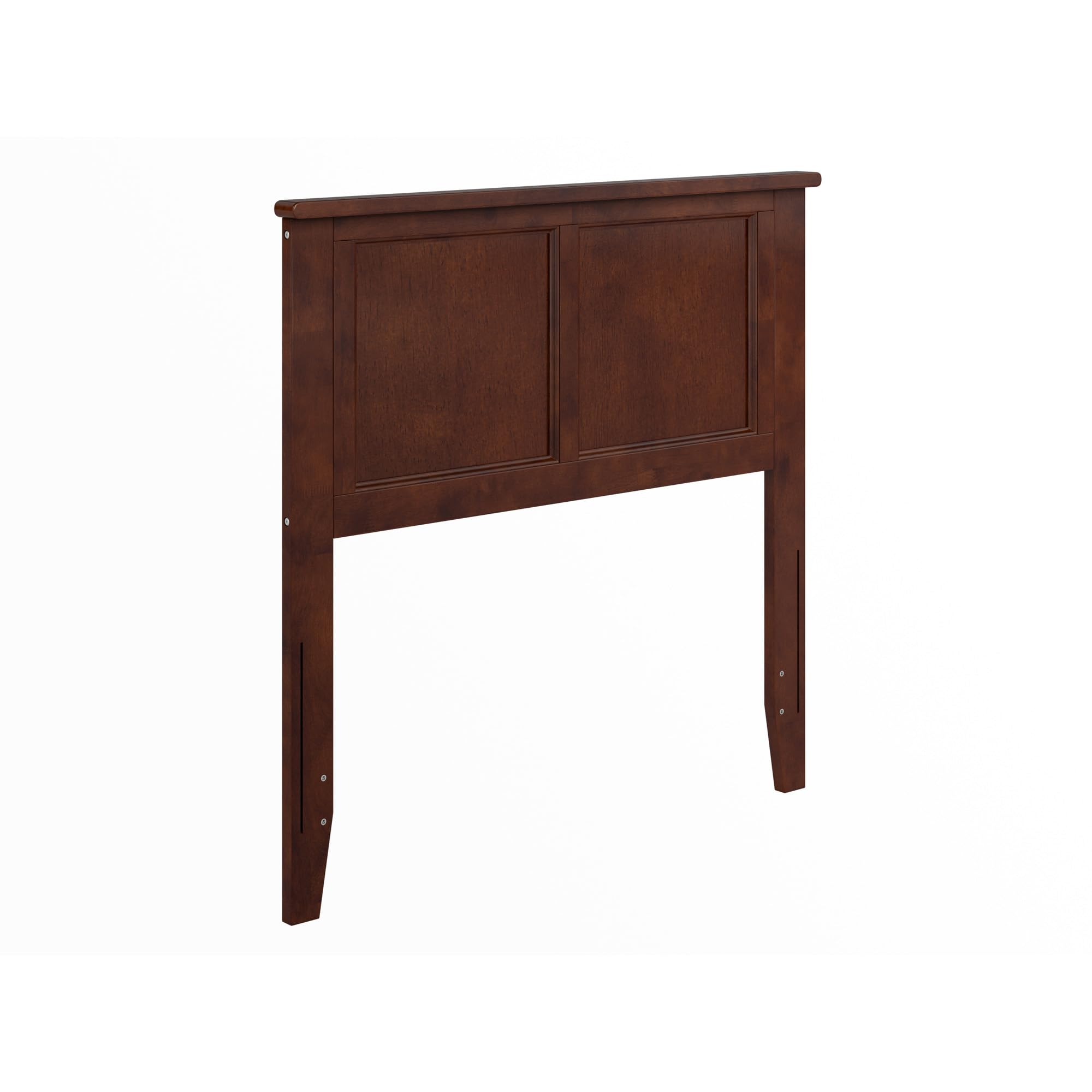 AFI Madison Twin Solid Wood Panel Headboard with USB Charging Ports - Walnut Finish - Modern Bedroom Furniture for Small Spaces & Guest Rooms