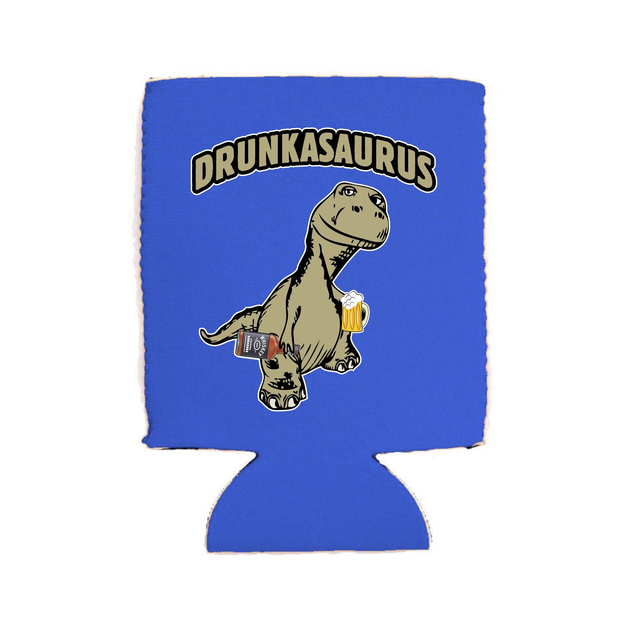 Drunkasaurus Magnetic Can Cooler - Royal Blue Insulated Beer Can Holder for Camping, BBQ, and Outdoor Parties (1 Pack)