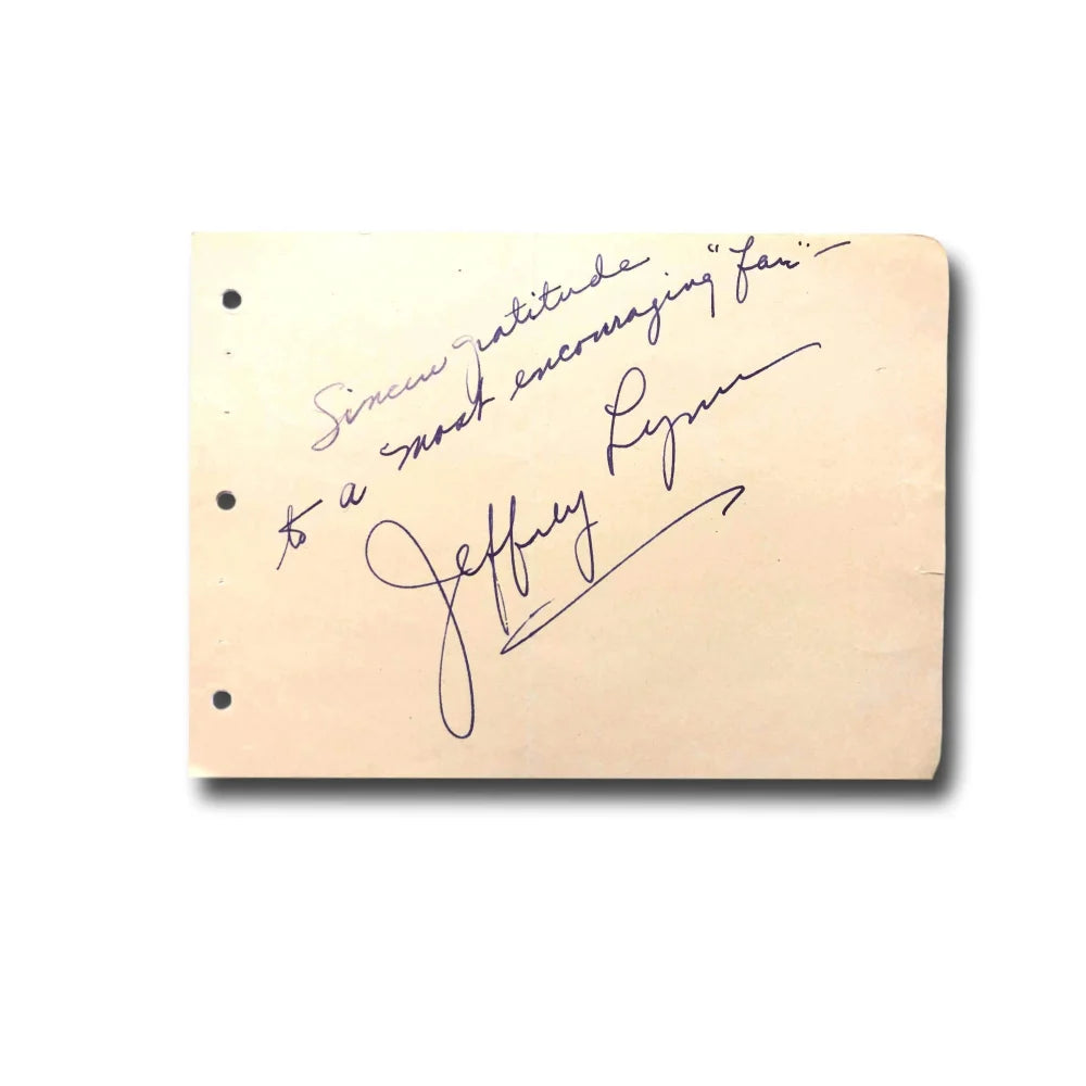 Jeffrey Lynn Hand Signed Album Page Cut with JSA COA - Authentic Autograph from Four Daughters Actor - Perfect for Collectors, Memorabilia Displays & Movie Fan Gifts