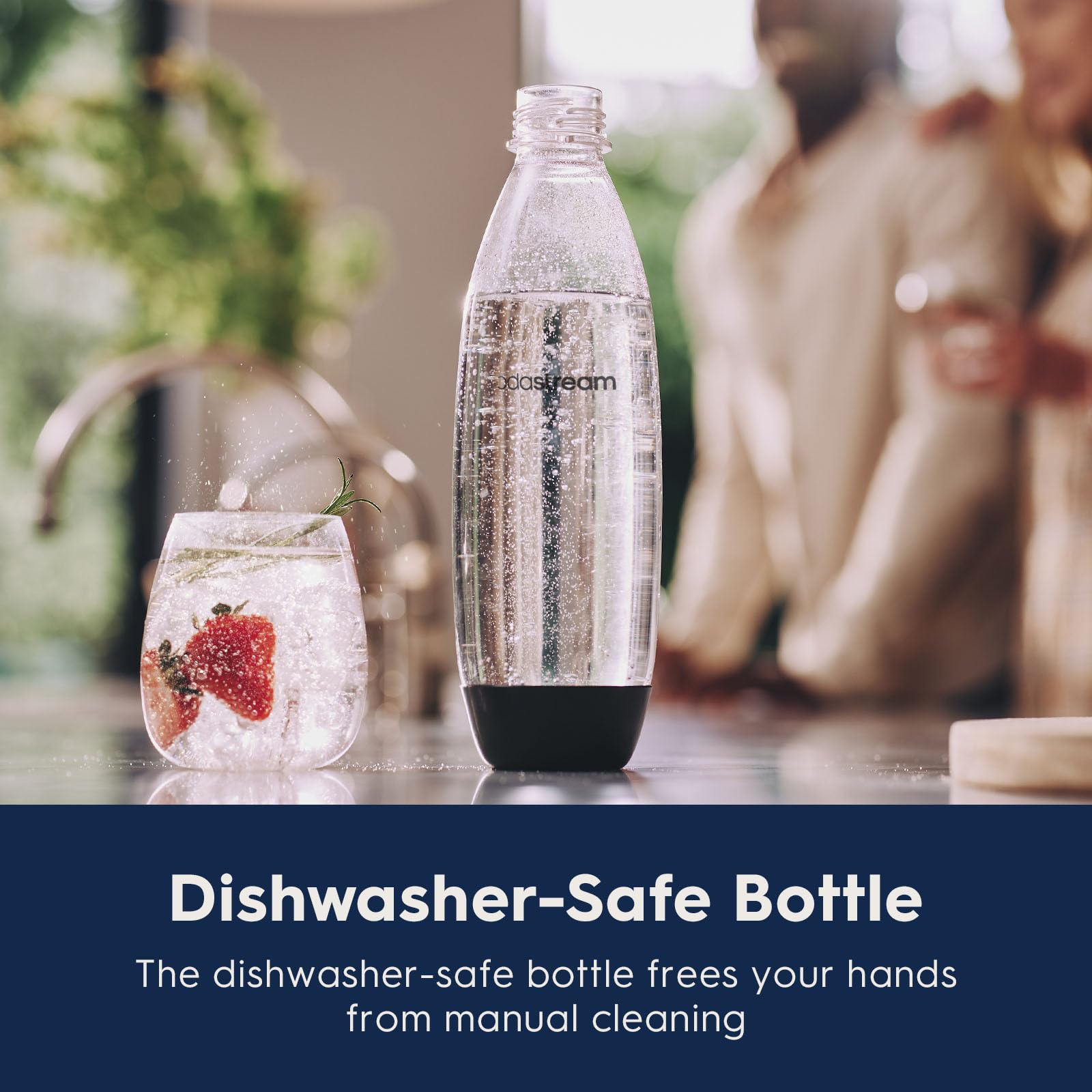 SodaStream Gaia Sparkling Water Maker Machine - Black | Make Carbonated Drinks at Home | Perfect for Parties, Kitchen & Office Use