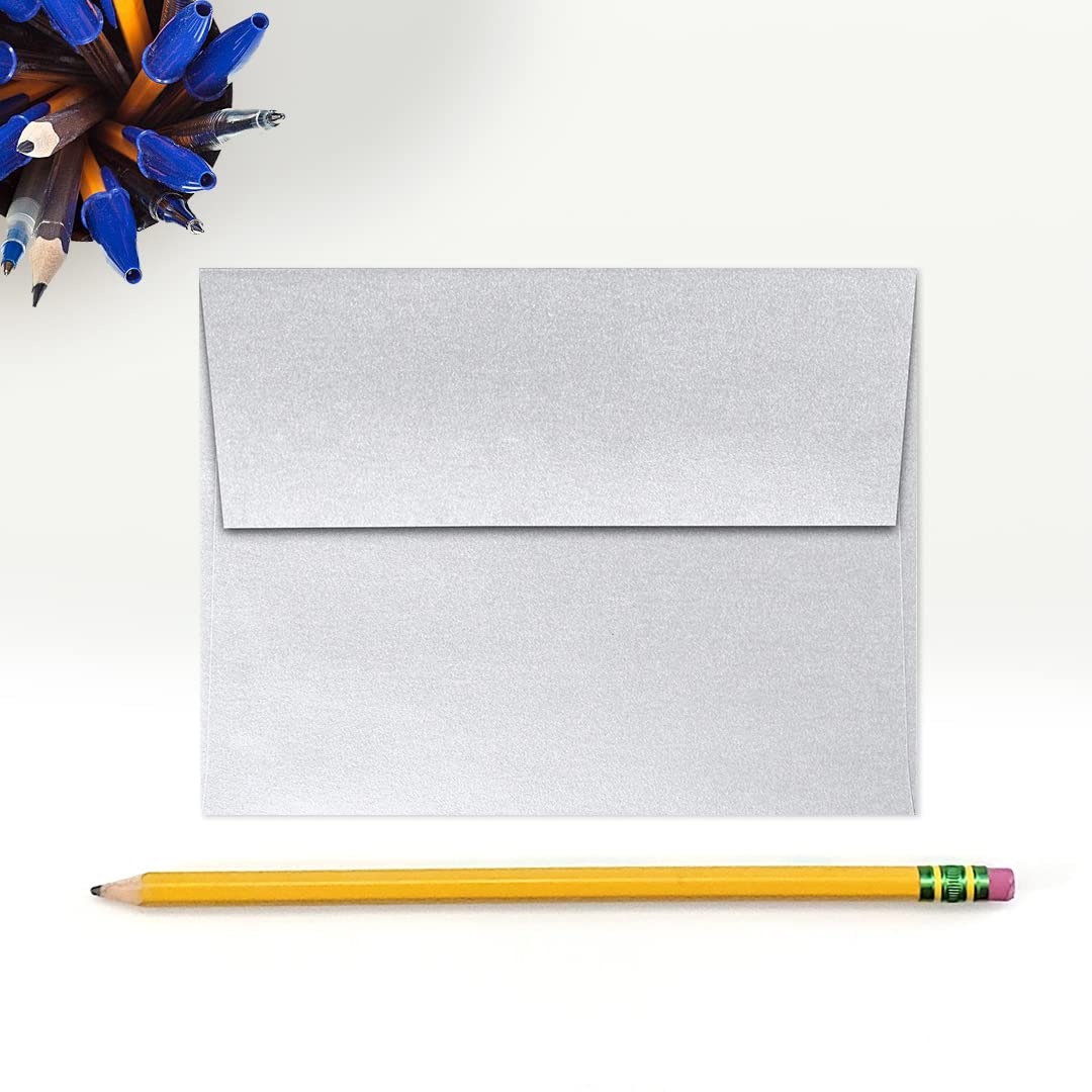 Premium A2 Silver Metallic Peel & Press Invitation Envelopes (4 3/8