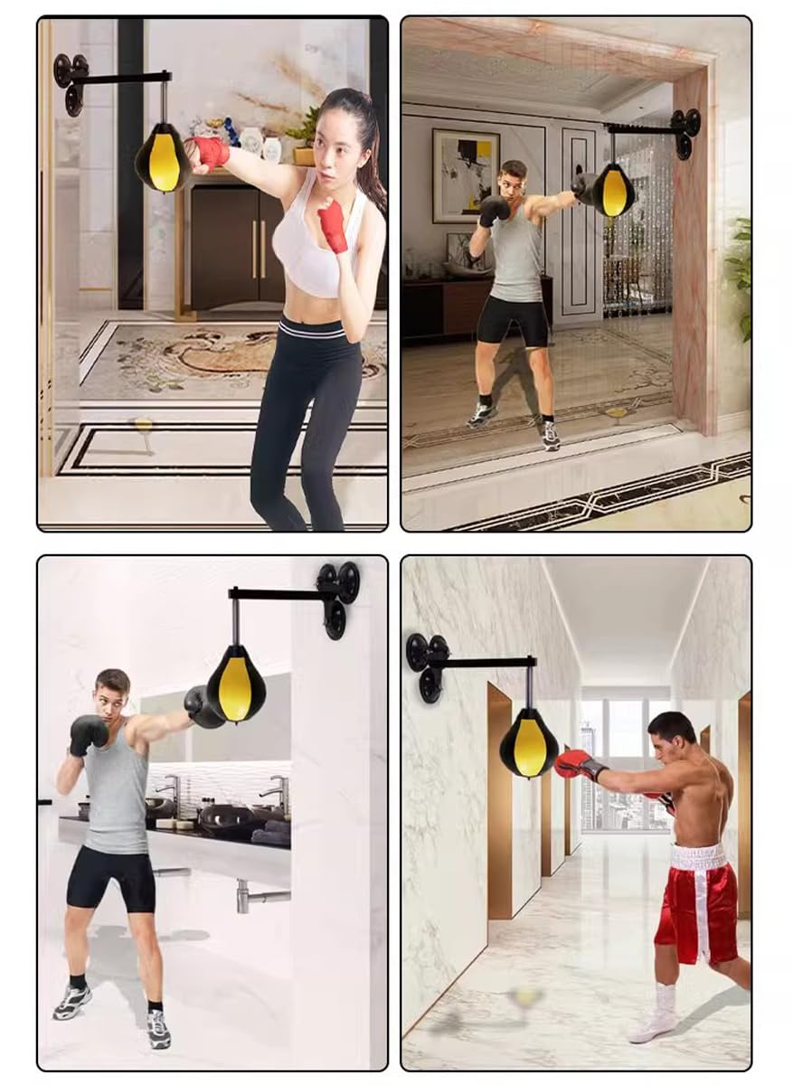 DOCIM Punching Bag - Boxing Speed Bag with Wall Mount & Suction Cups - Home Gym Equipment for Boxing Training, MMA, Cardio Workout - Perfect for Home Fitness, Garage Gym & Martial Arts Practice
