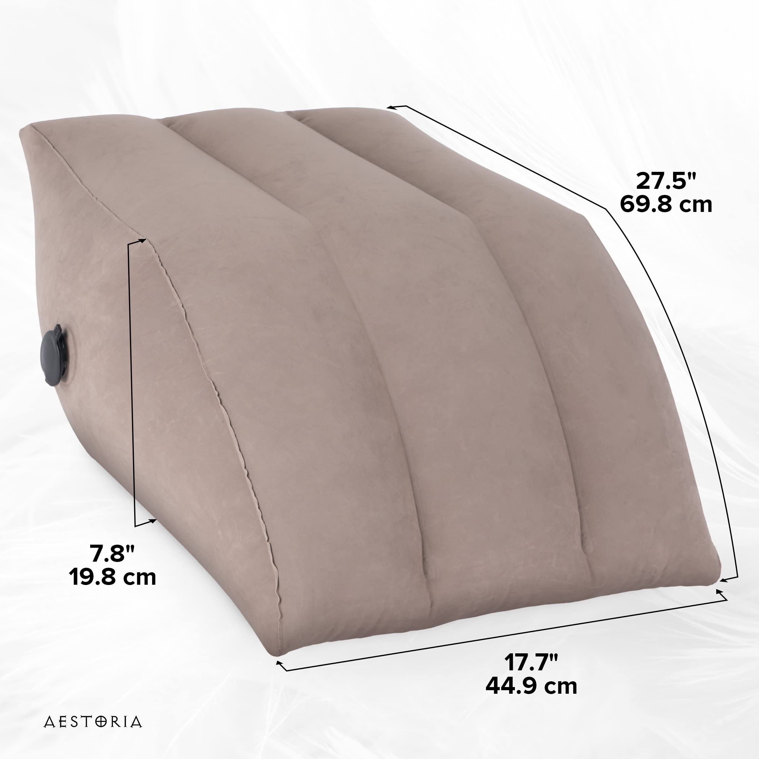 Inflatable Leg Elevation Pillow with Storage Bag - Portable Wedge Pillow for Leg Support, Blood Circulation & Injury Recovery - Breathable Suede Material - Perfect for Post-Surgery, Travel & Home Use
