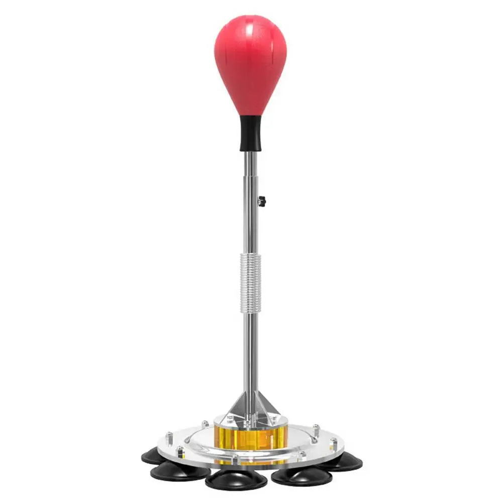Adjustable Height Reflex Bag - Free Standing Speed Punching Bag for Stress Relief with 8 Powerful Suction Cups | Boxing Training Equipment for Home Gym, Fitness & Stress Release