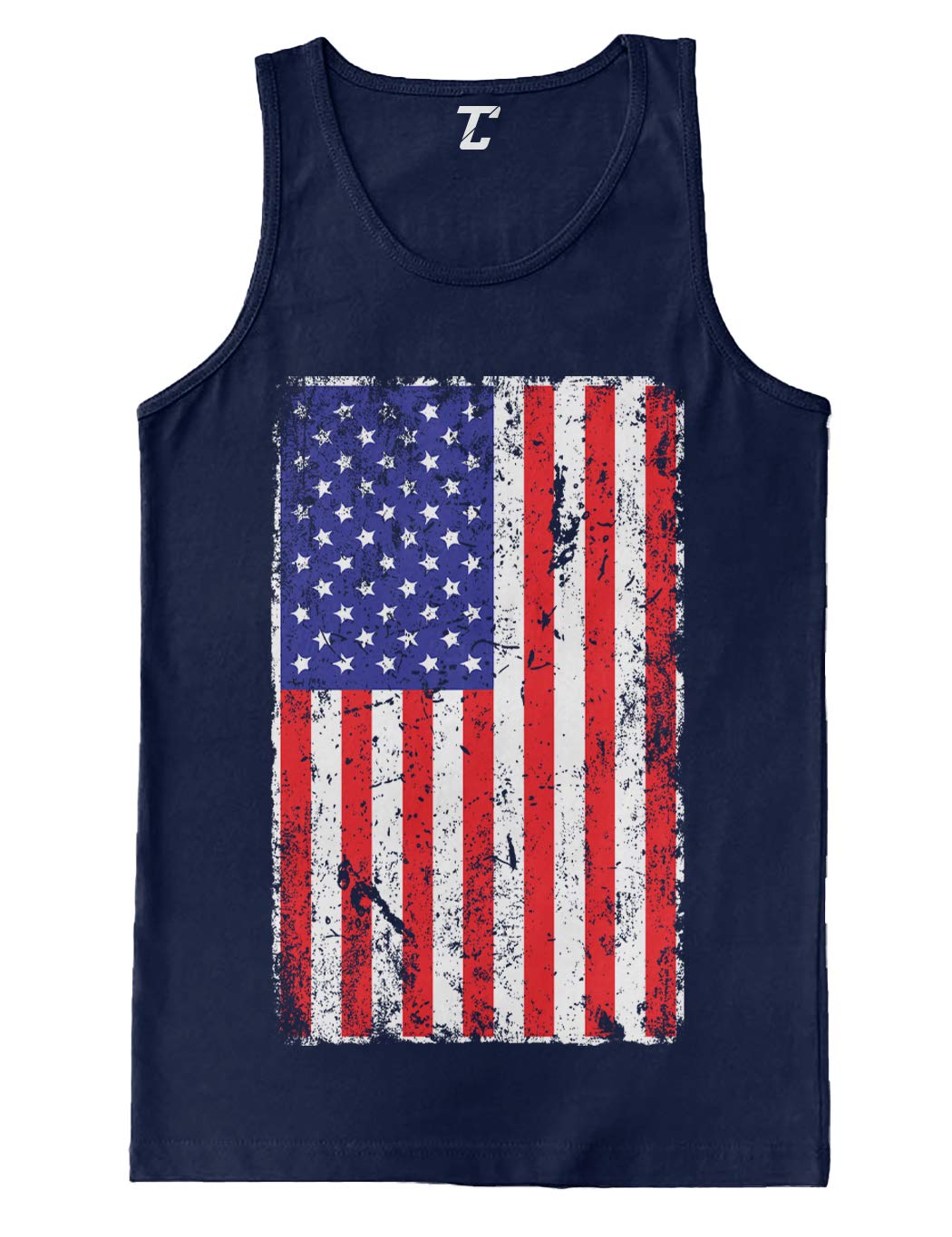 Vintage Distressed American Flag Men's Tank Top - Patriotic USA Graphic Tee for 4th of July, BBQ & Summer Outfits