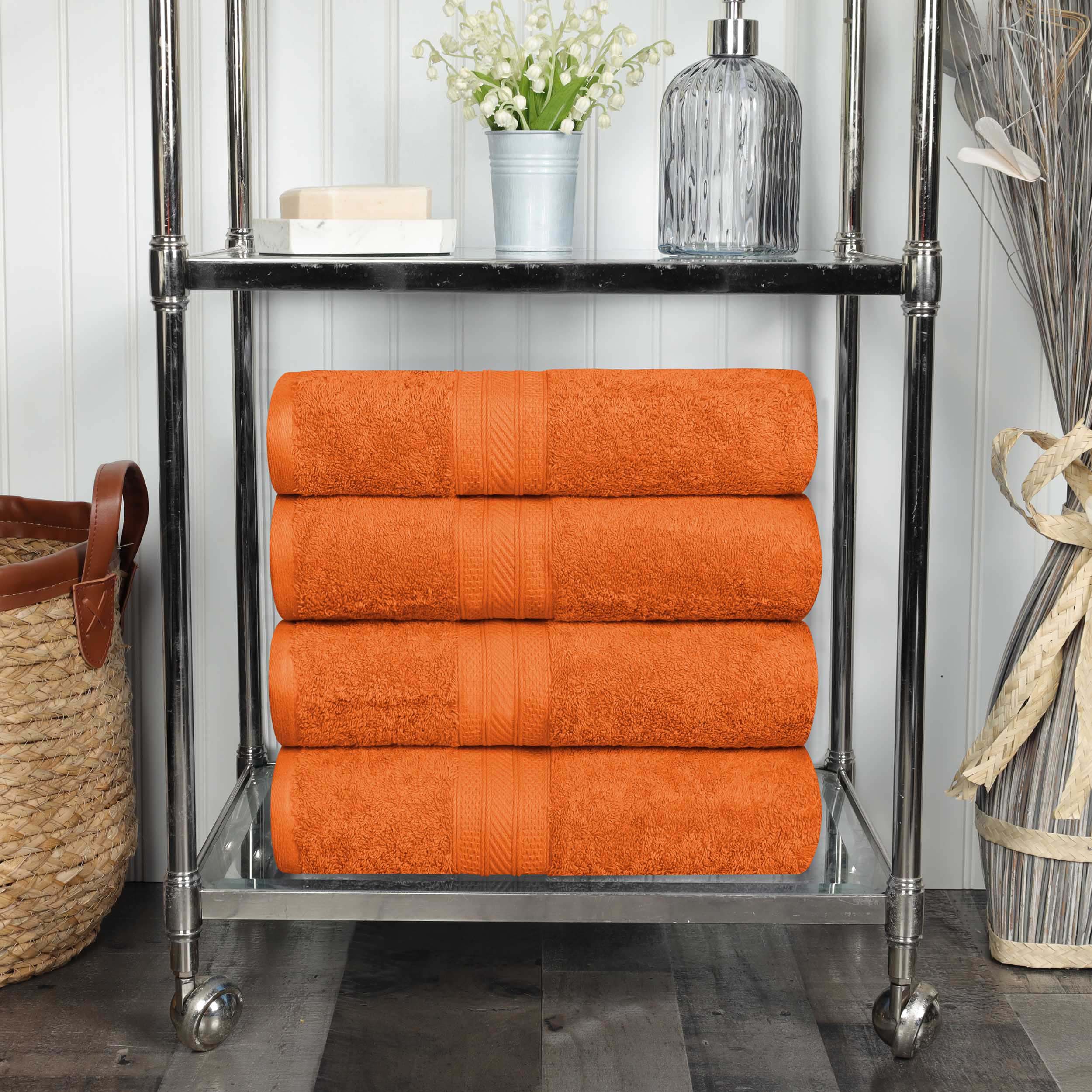 Premium Atlas Cotton 4-Piece Bath Towel Set - Ultra Absorbent, Heavyweight & Soft - Perfect for Spa, Bathroom & Luxury Home Use