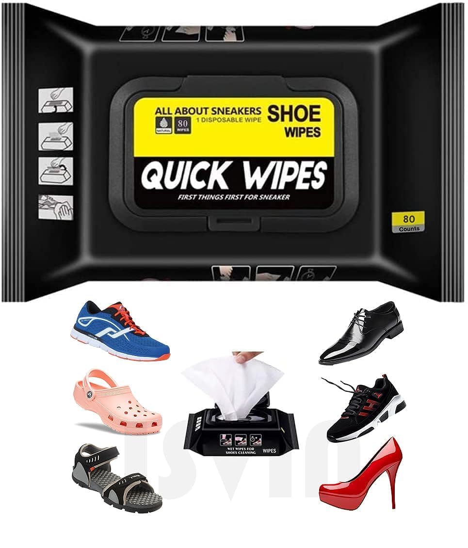 Tinkpin® 80-Pack Shoe Cleaning Wipes - Instant Stain Remover & Dirt Cleaner for Sneakers, Boots & Leather Shoes | Quick-Dry, Non-Toxic Shoe Care Wipes for Travel, Gym & Everyday Use