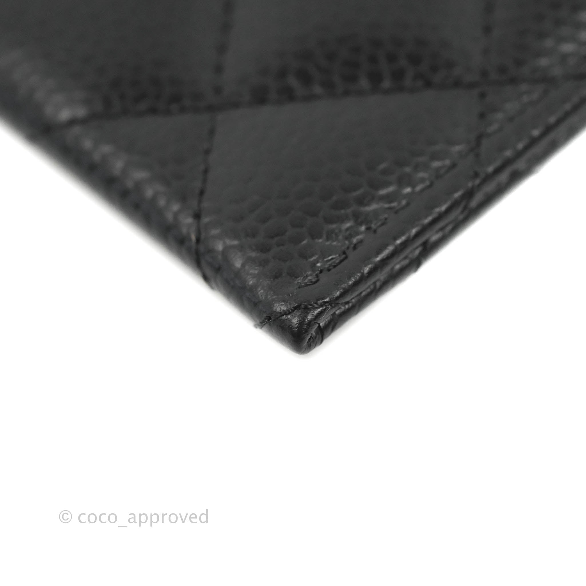 Chanel Classic Flat Card Holder in Black Caviar Leather with Gold Hardware - Luxury Wallet for Everyday Use & Travel