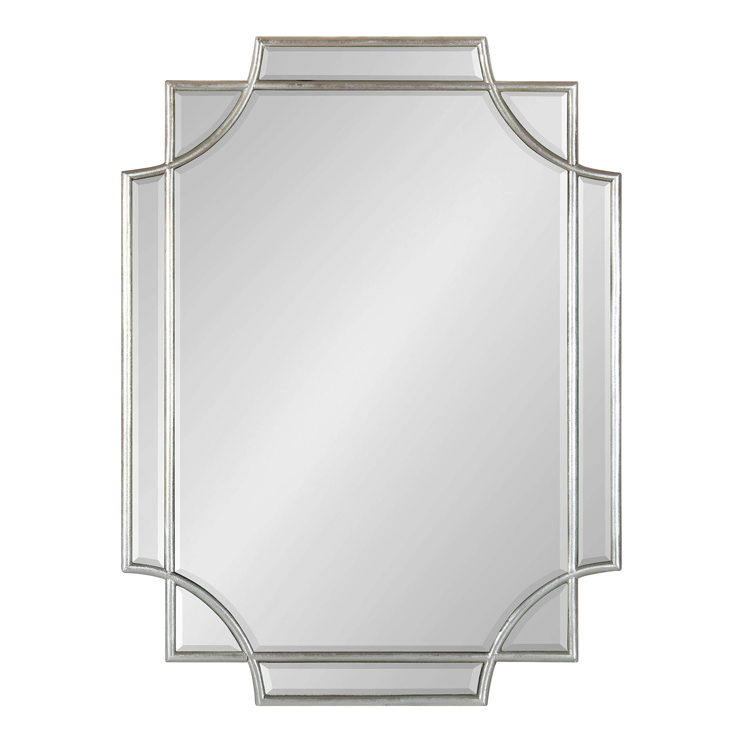 Kate and Laurel Minuette Glam Wall Mirror - 18x24 Inches, Silver Boho-Chic Decor - Perfect for Bedroom, Living Room & Entryway Wall Decor