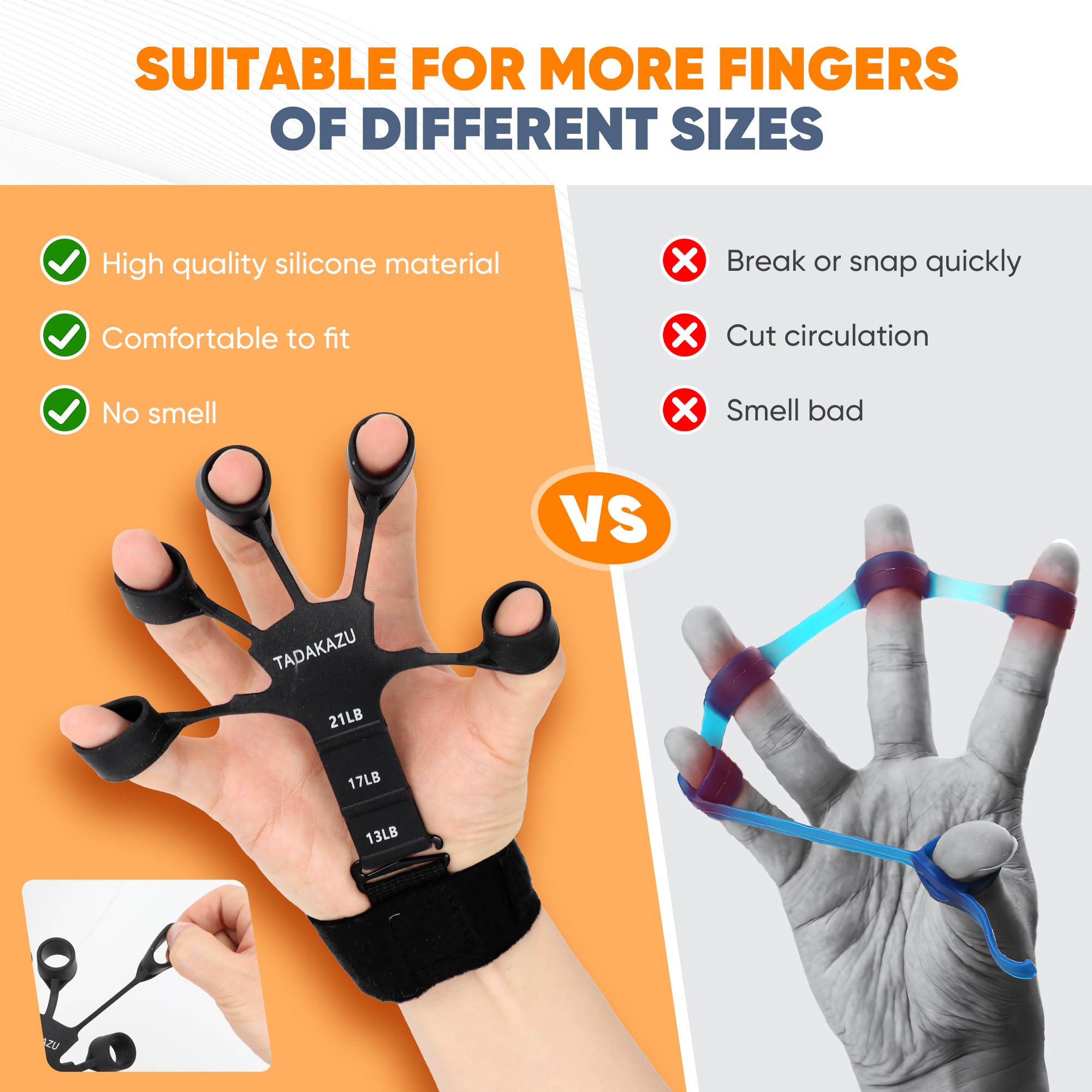 Grip Strength Trainer - Hand Grip Strengthener for Therapy, Arthritis Pain Relief, Forearm & Hand Strengthening, Finger Stretcher - Ideal for Athletes, Musicians & Office Workers