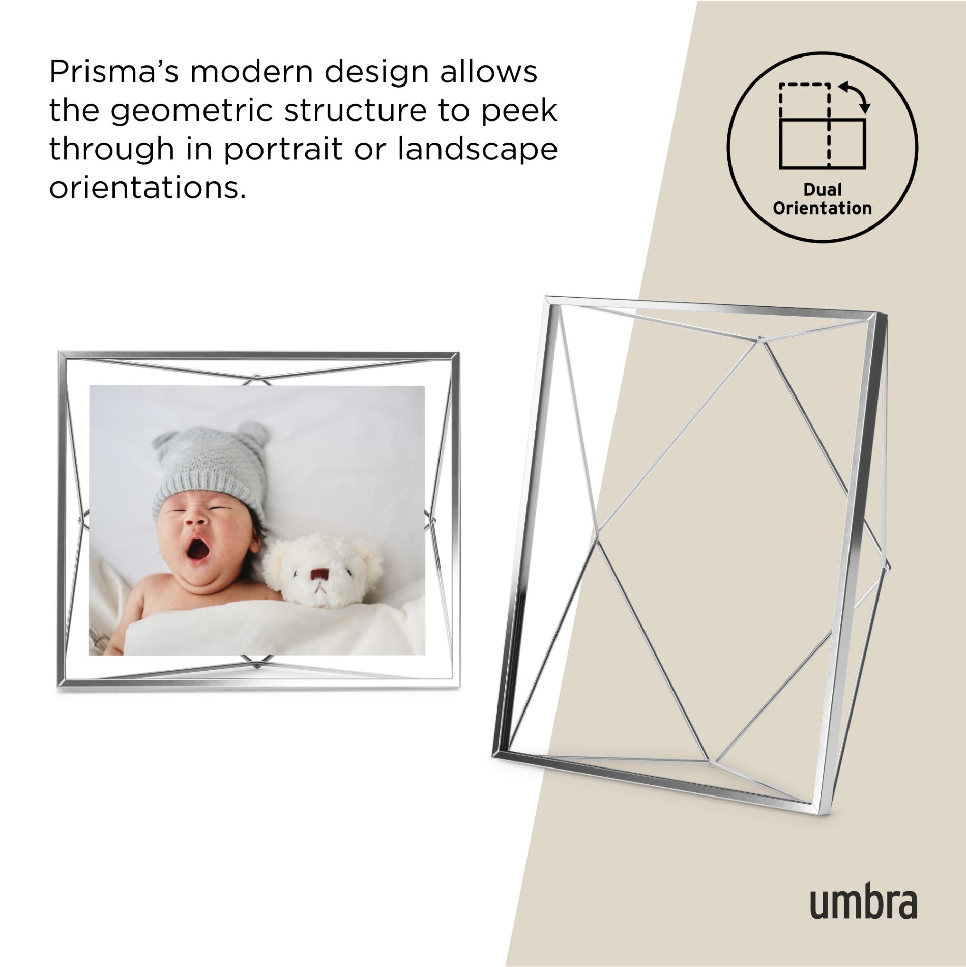 Prisma Picture Frame - Elegant Modern Photo Display for Wall & Tabletop - Perfect for Home Decor, Office, and Gift Giving