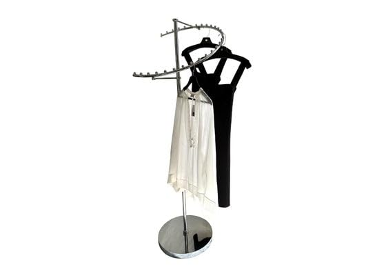 NAHANCO K29 Heavy Duty Chrome Spiral Garment Rack - Commercial Clothing Display with 29 Hanging Hooks for Retail Stores, Boutiques & Home Organization