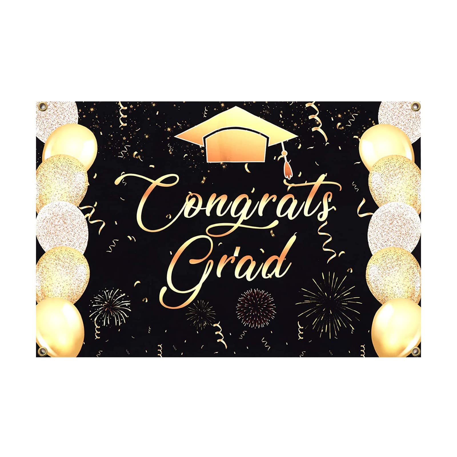 2022 Graduation Banner 70x43 Inch - Green Photo Backdrop for Graduation Party, Ceremony & School Events - Decorative Cloth Banner for Wall Decor & Celebration Backgrounds