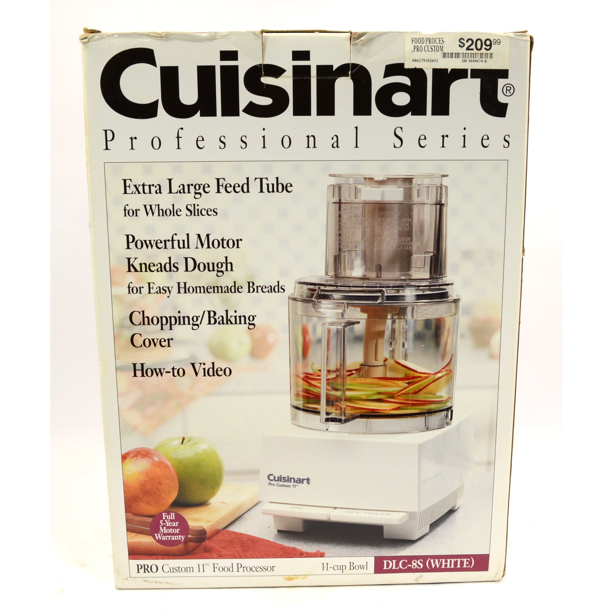 Cuisinart Pro Custom 11 Food Processor - 11 Cup Bowl, DLC-8S, White | Brand New in Box | Perfect for Meal Prep, Baking & Large Batch Cooking