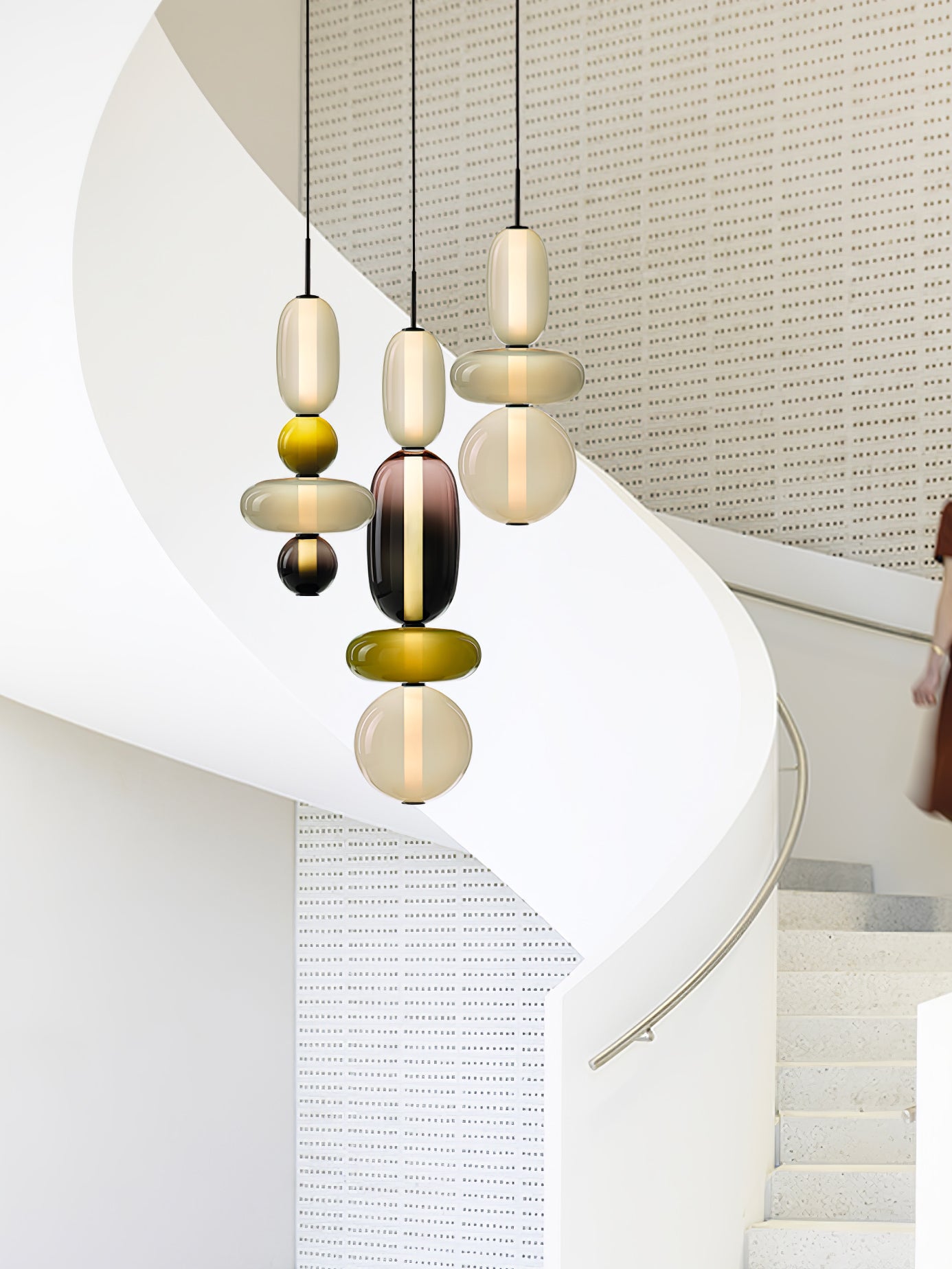 Stylish Candied Glass Pendant Light Set - Modern Hanging Fixture for Dining Room, Kitchen Island & Bedroom Decor