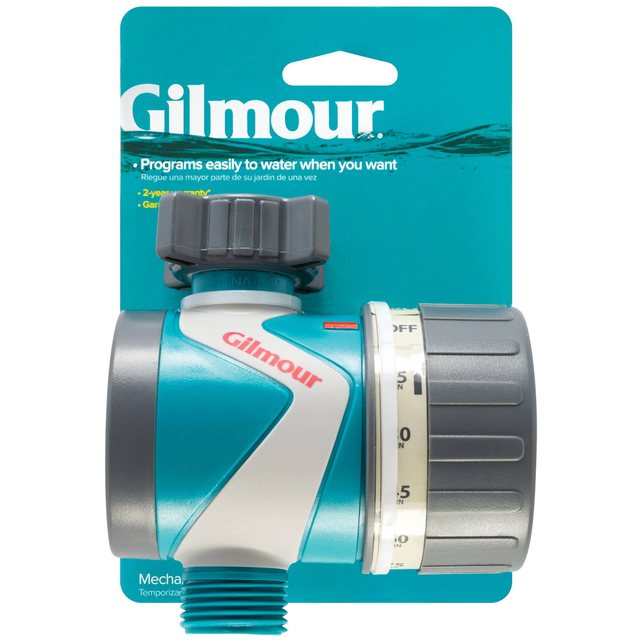 Gilmour Single Outlet Mechanical Water Timer for Garden Hose - Automatic Irrigation Timer for Sprinklers, Drip Systems & Outdoor Plants | Perfect for Lawn Care, Garden Watering & Efficient Irrigation