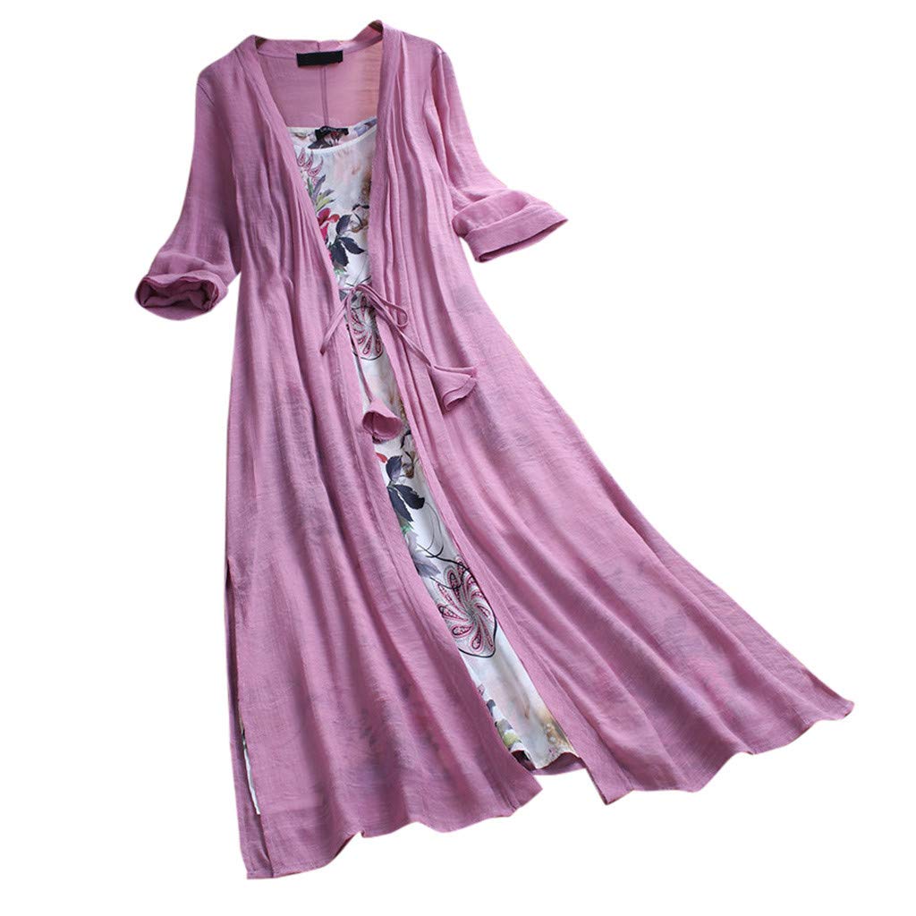 Women's Flowy Floral Print Chiffon Maxi Dress Two-Piece Set - Plus Size Long Sundress for Wedding Guest & Summer Occasions | Elegant Beach Cover Up & Vacation Outfit