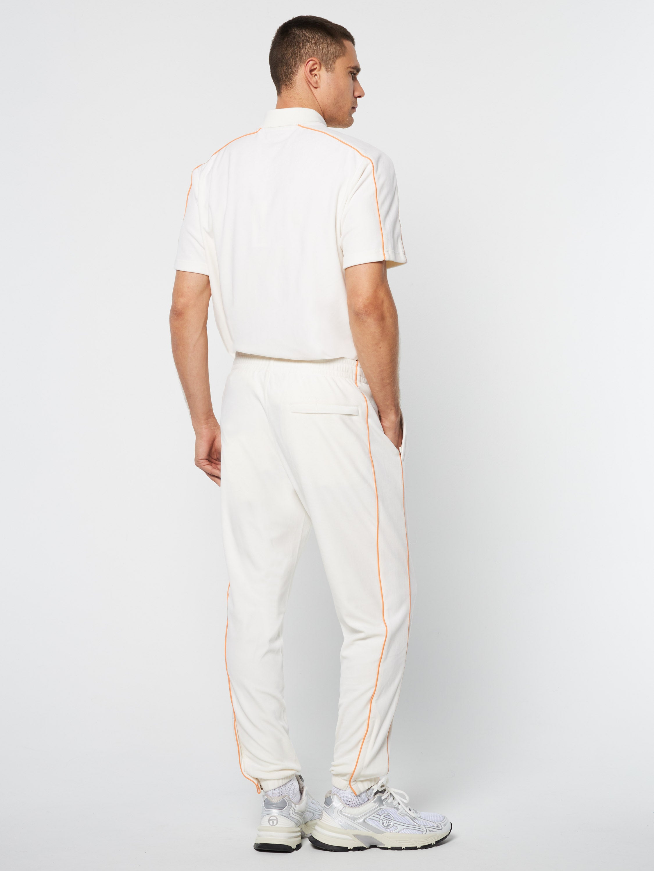 Lioni Velour Track Pants for Women - Soft & Comfortable Joggers with Pockets - Perfect for Lounge, Yoga, and Running - Gardenia Color