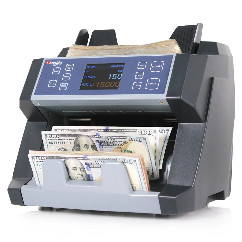 Cassida 6600 UV Business Grade Bill Counter with ValuCount - High-Speed Money Counting Machine for Banks, Retail & Cash Offices | Accurate & Reliable Currency Detection