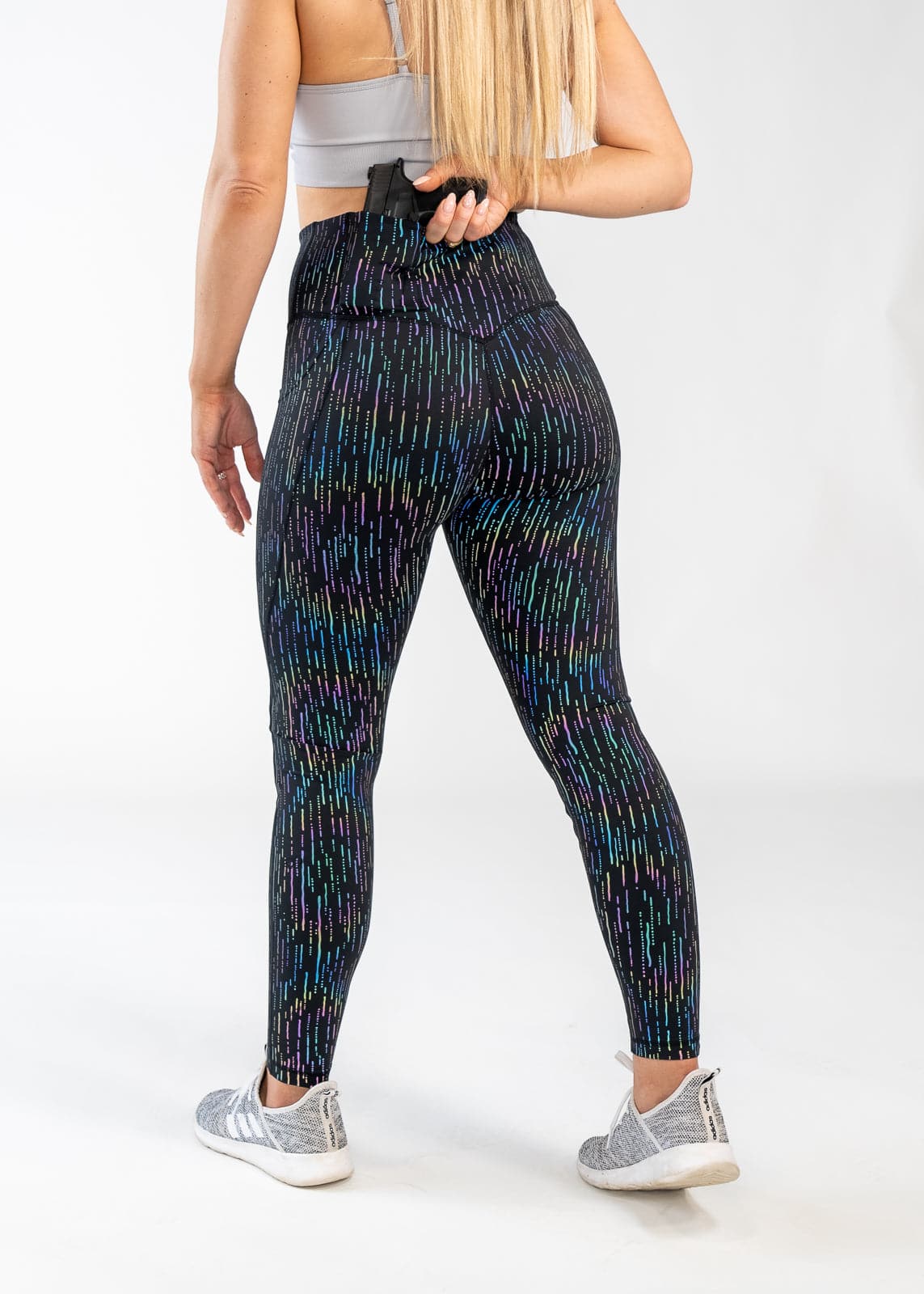 Concealed Carry Leggings with Hidden Pockets - Holographic Rain-Resistant Yoga Pants for Women | Perfect for Gym, Running & Everyday Wear