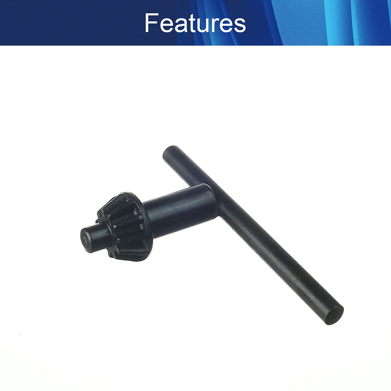 8mm Pilot 11 Teeth Chuck Key for 3-16mm Drill Chuck - Black Replacement Tool (1 Piece) - Perfect for Power Drills, Lathes & Workshop Equipment